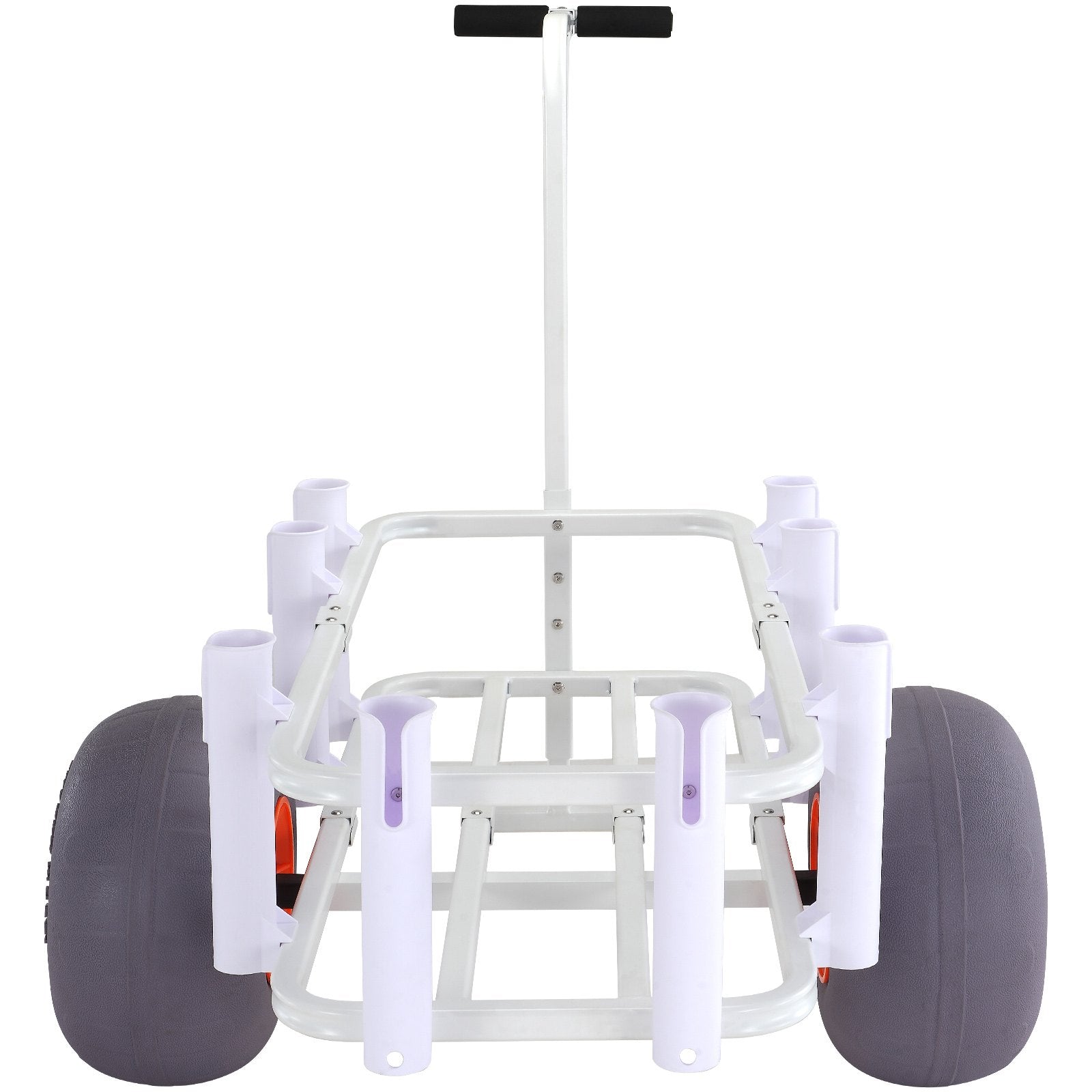Beach Fishing Cart 136kg Aluminum Wagon with 330mm PU Wheels 8 Rod Holders