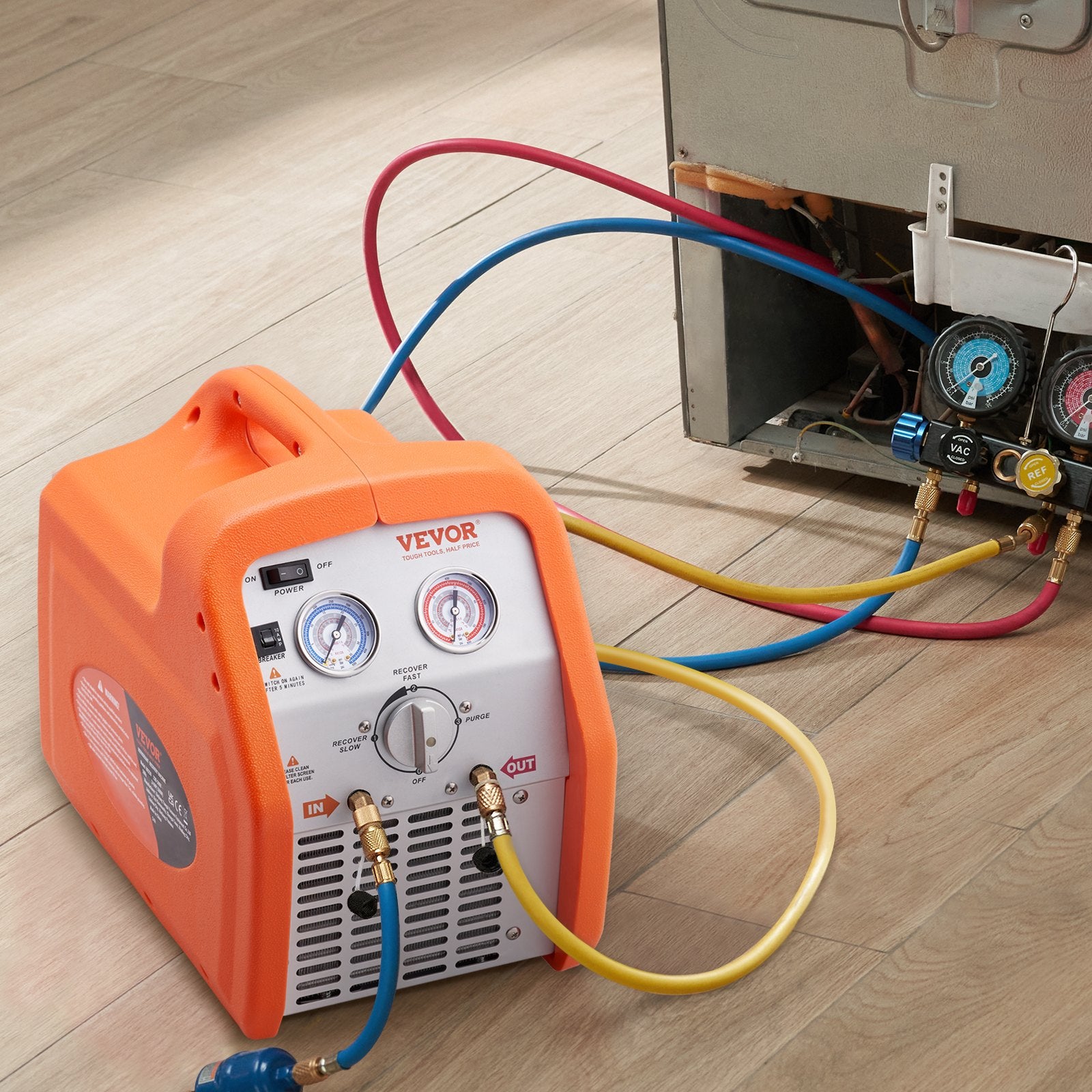 Refrigerant Recovery Machine 3/4HP 220V 50Hz Portable HVAC Car AC Vapor