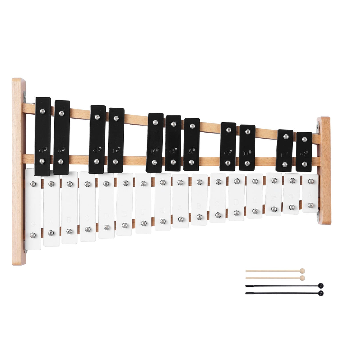 Glockenspiel Xylophone 27-Note Percussion Metal Keys Mallets Carry Bag