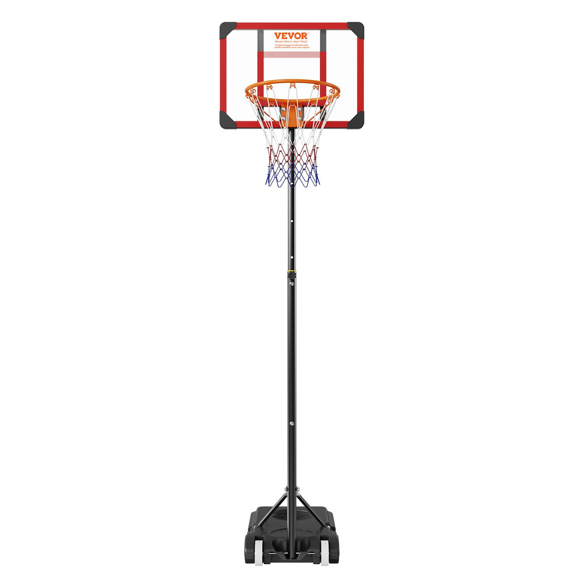 Basketball Hoop 28in Adjustable 5-7ft Portable Backboard System with Wheels Base