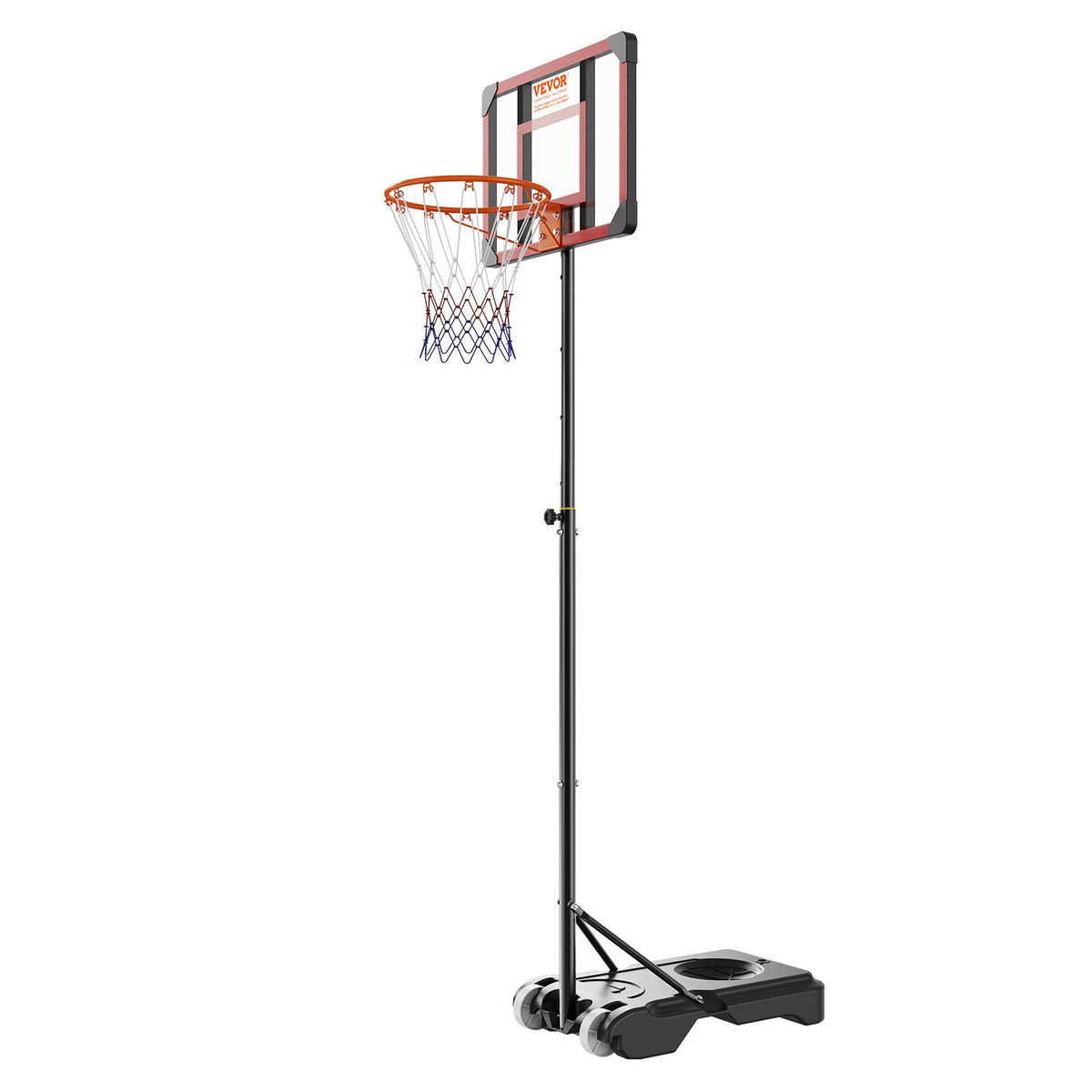 Basketball Hoop 28in Adjustable 5-7ft Portable Backboard System with Wheels Base