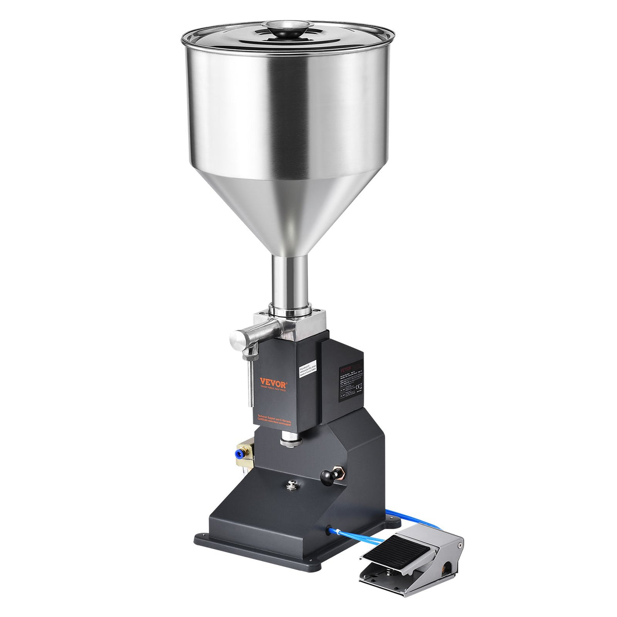 Pneumatic Paste Liquid Filling Machine 5-50ml Stainless Steel Filler w/ Pedal