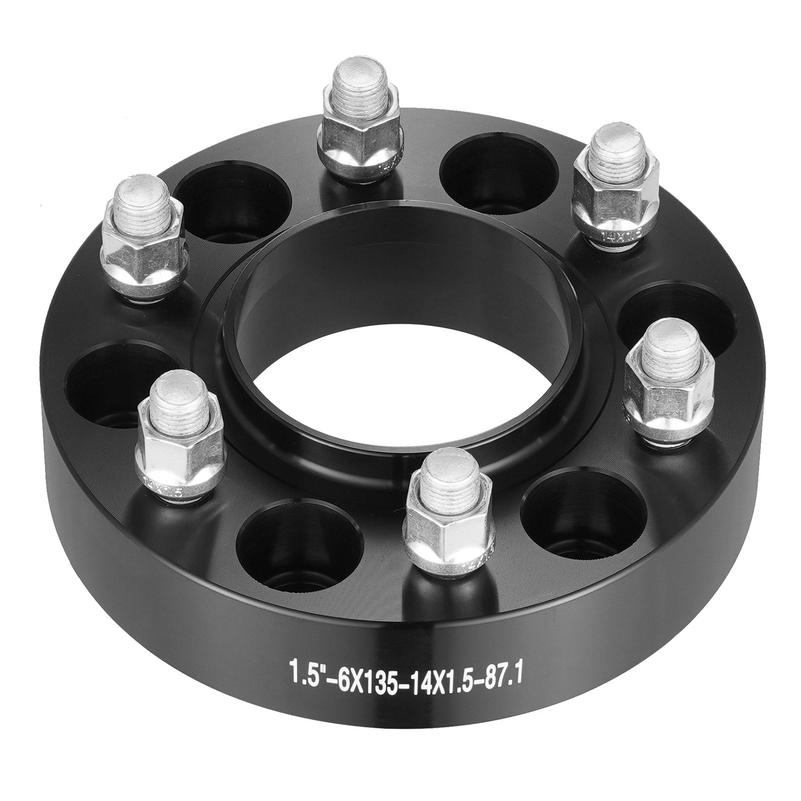 Wheel Spacers 1.5in 6x5.3in 6-Lug Hubcentric M14x1.5 Studs 4PCS Black