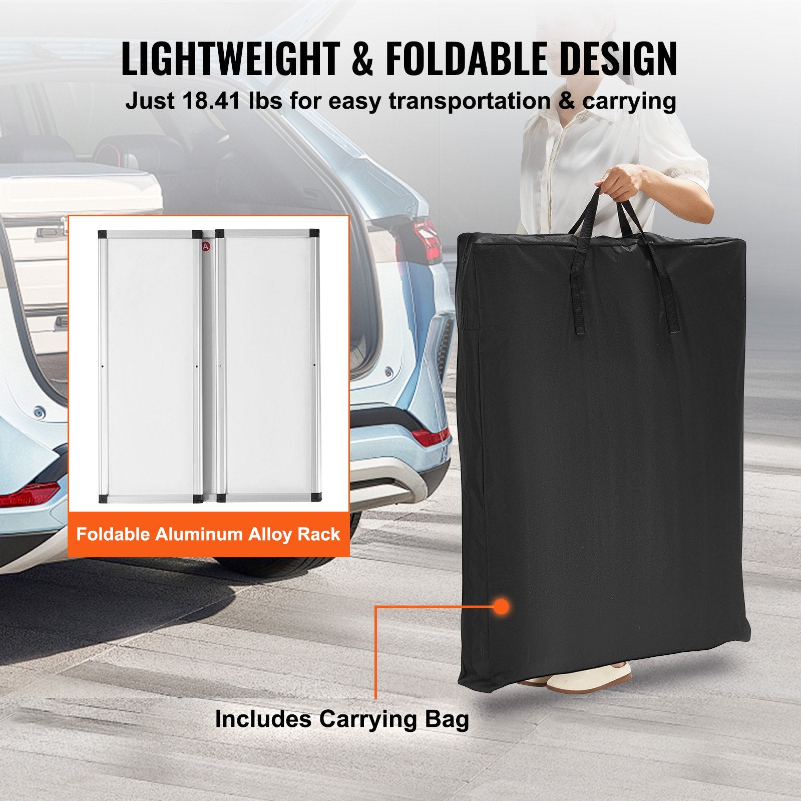 Portable Tradeshow Podium Table Foldable Exhibition Counter with Storage White