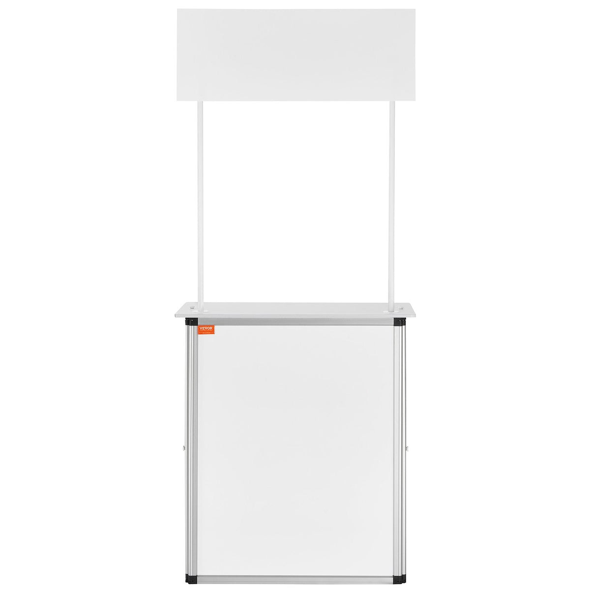 Portable Tradeshow Podium Table Foldable Exhibition Counter with Storage White