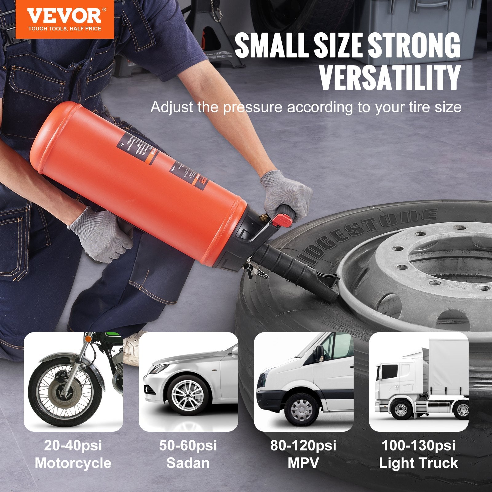 Tire Seater 2.4Gal Air Blaster 150PSI Handheld Portable Inflator Truck ATV Car