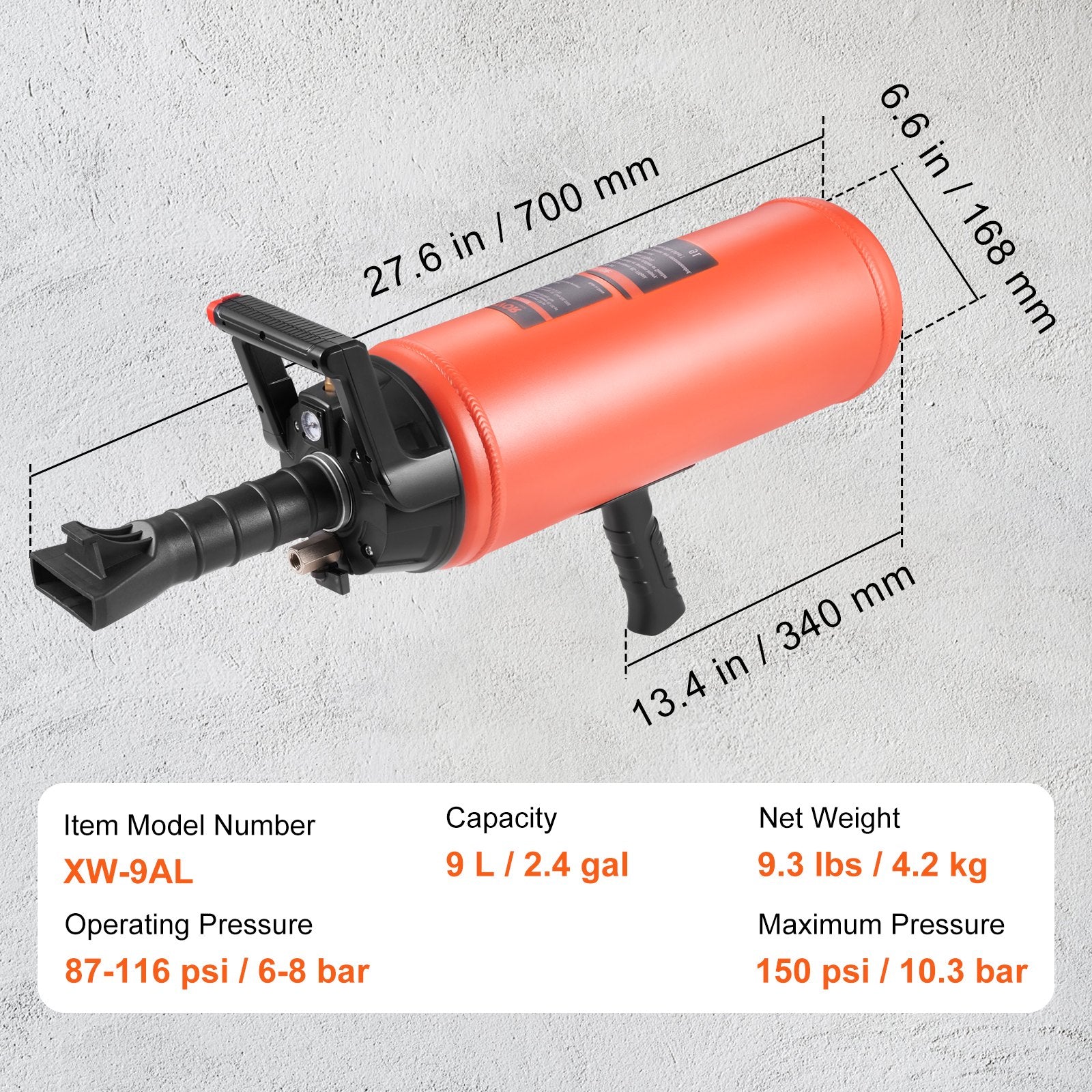 Tire Seater 2.4Gal Air Blaster 150PSI Handheld Portable Inflator Truck ATV Car