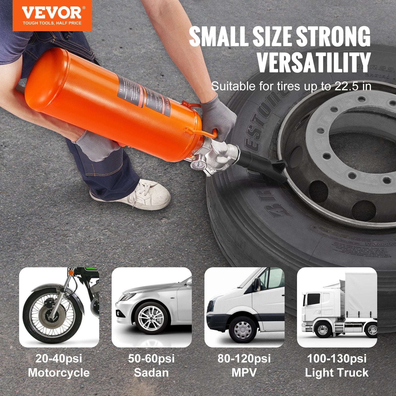 Tire Seater 2.1Gal Air Blaster 120PSI Handheld Portable Inflator Truck ATV Car