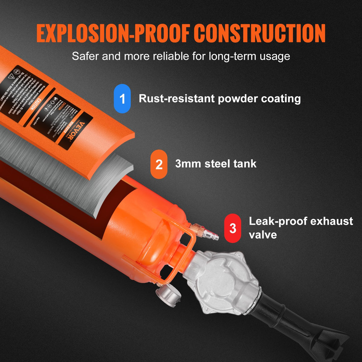 Tire Seater 2.1Gal Air Blaster 120PSI Handheld Portable Inflator Truck ATV Car