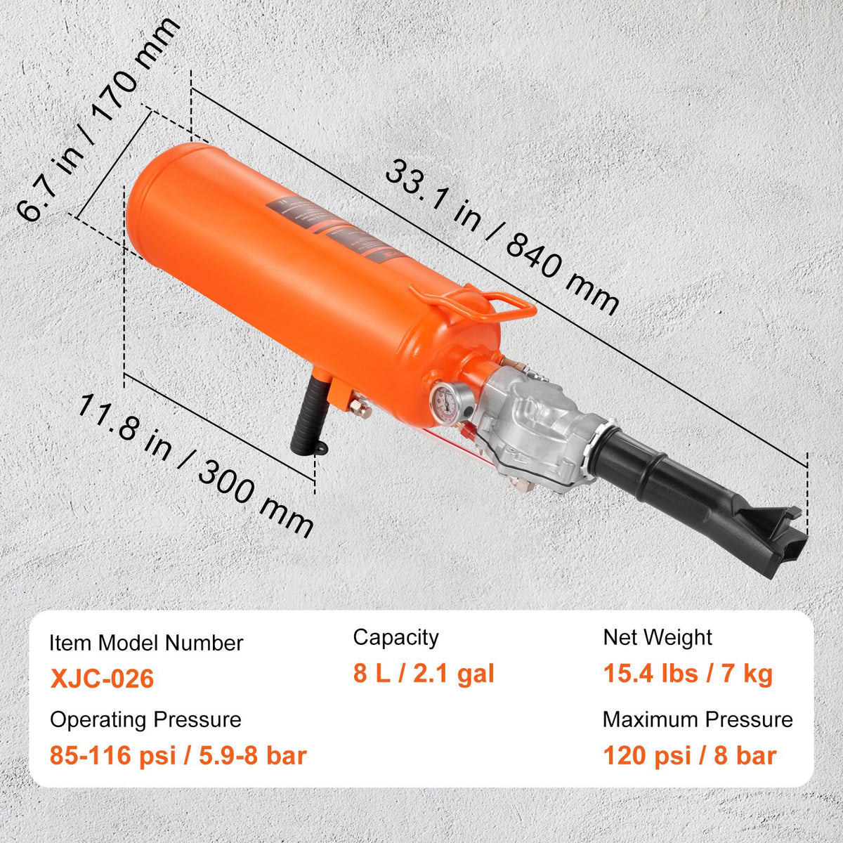 Tire Seater 2.1Gal Air Blaster 120PSI Handheld Portable Inflator Truck ATV Car