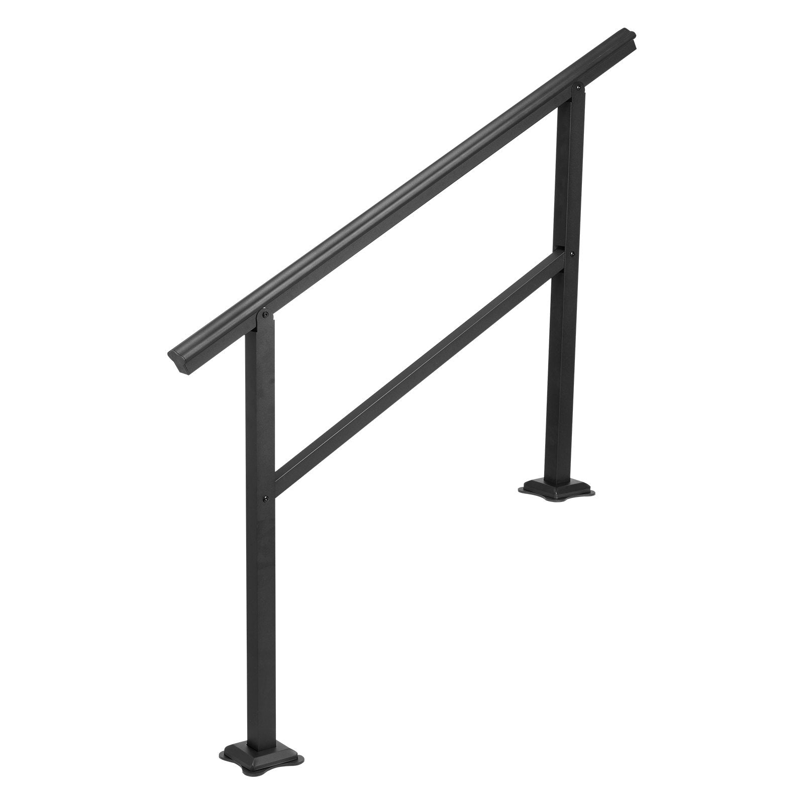 Wrought Iron Handrail Stair Railing Adjustable Fit 1-3 Steps
