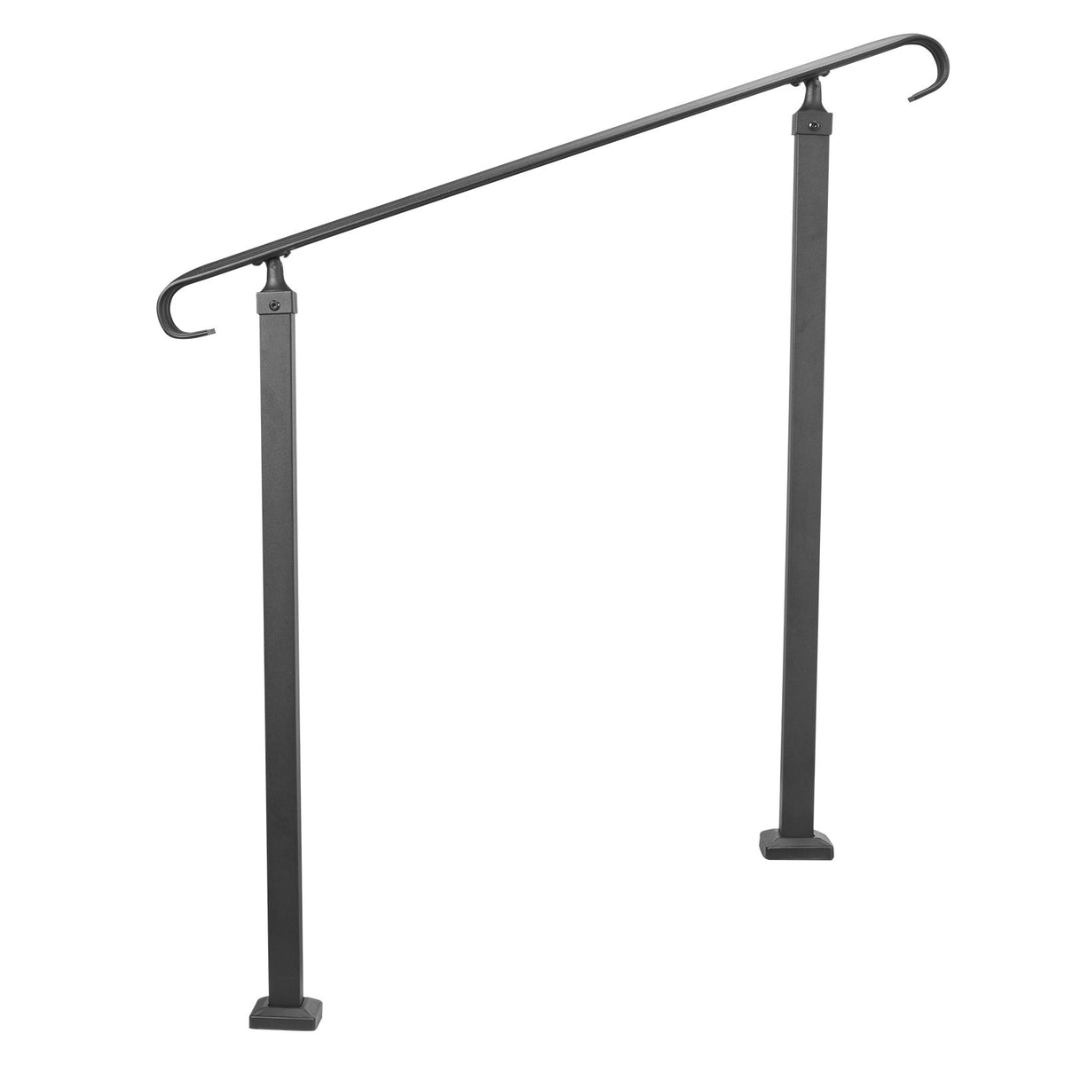 Wrought Iron Handrail Stair Railing Adjustable Fit 1-3 Steps