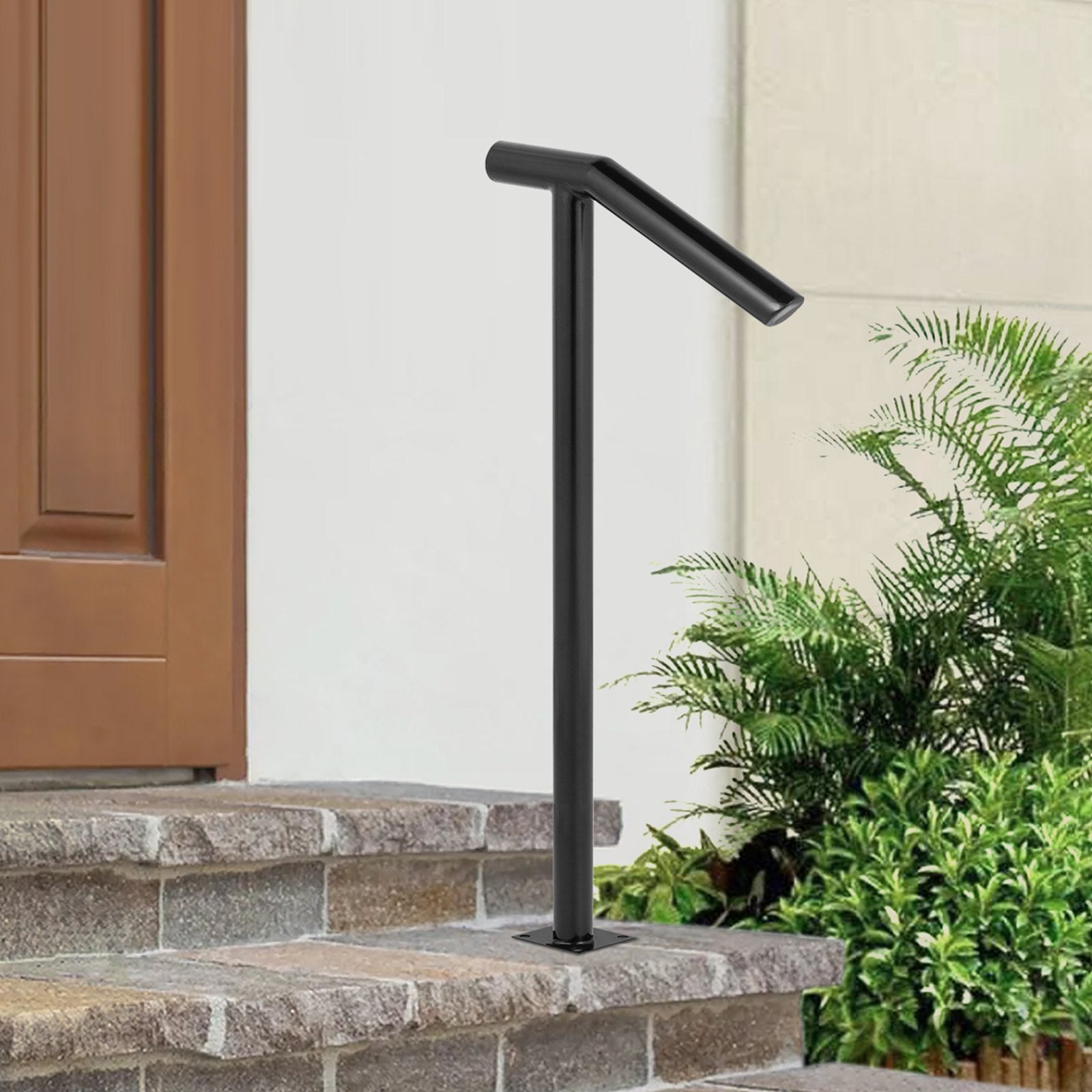 Single Post 1-2 Step Handrail Railing Steel 200kg Capacity with Expansion Bolts