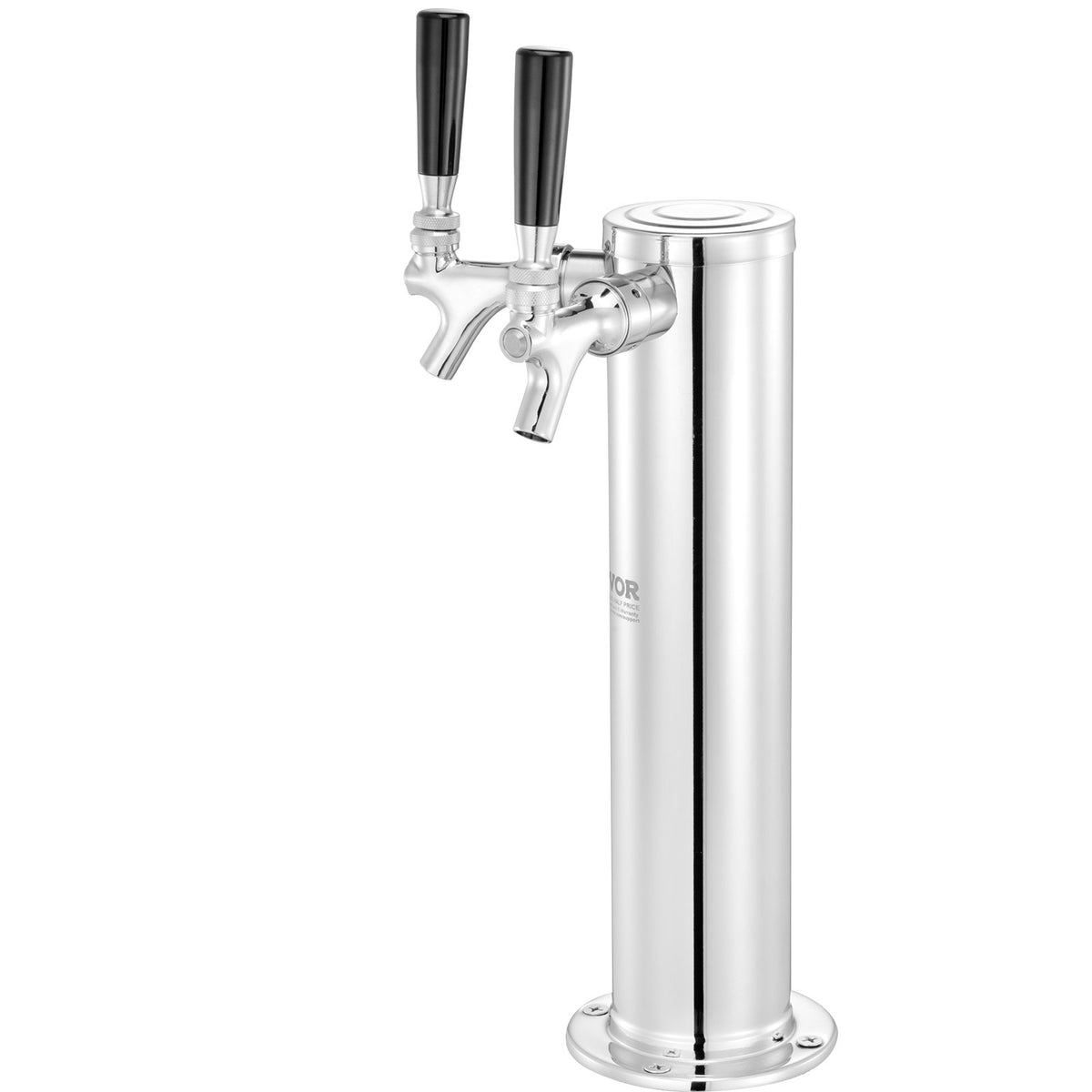 Dual Tap Draft Beer Tower Stainless Steel Kegerator Tower Kit with Faucets