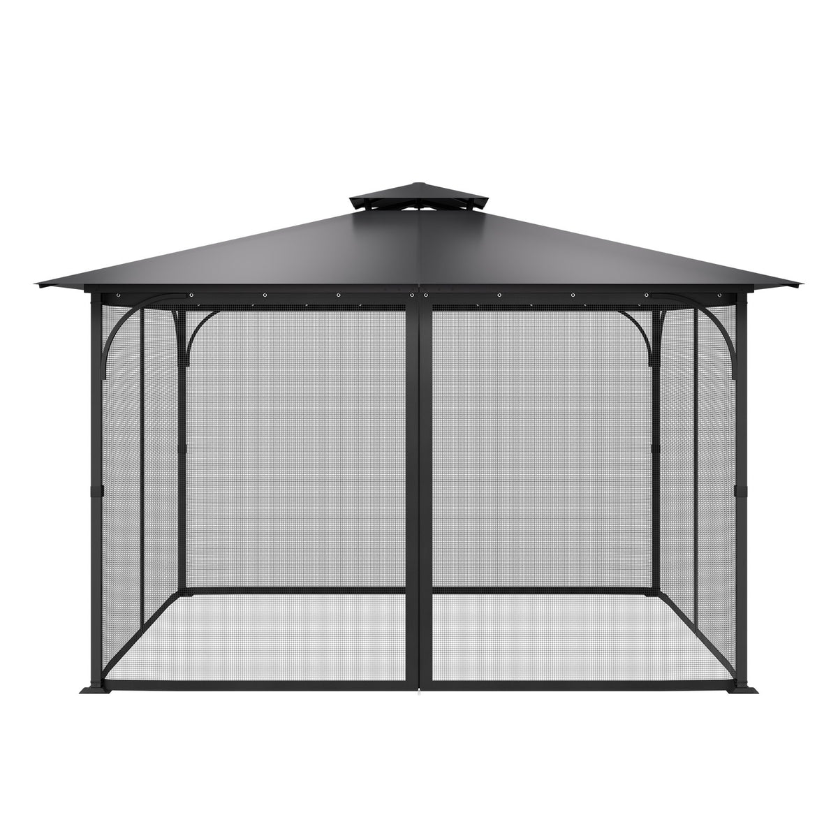 Gazebo Netting Replacement 12x12x7.5FT Outdoor 4-Panel Mesh Curtain Zipper