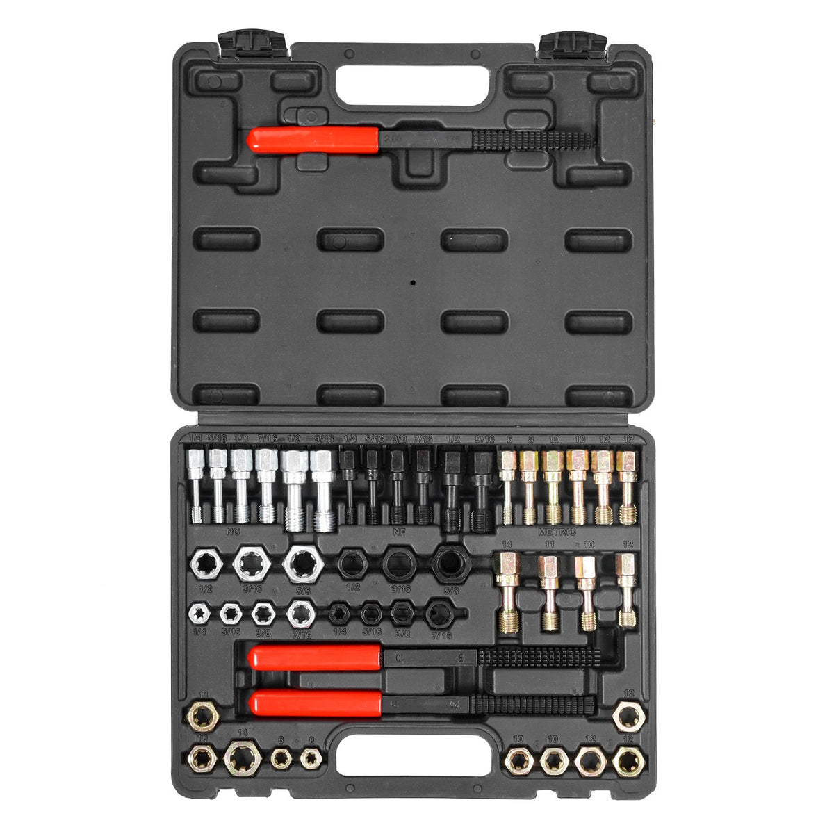 Thread Chaser Set 49-Piece UNC UNF Metric 22 Taps 24 Dies 3 Thread Files Case