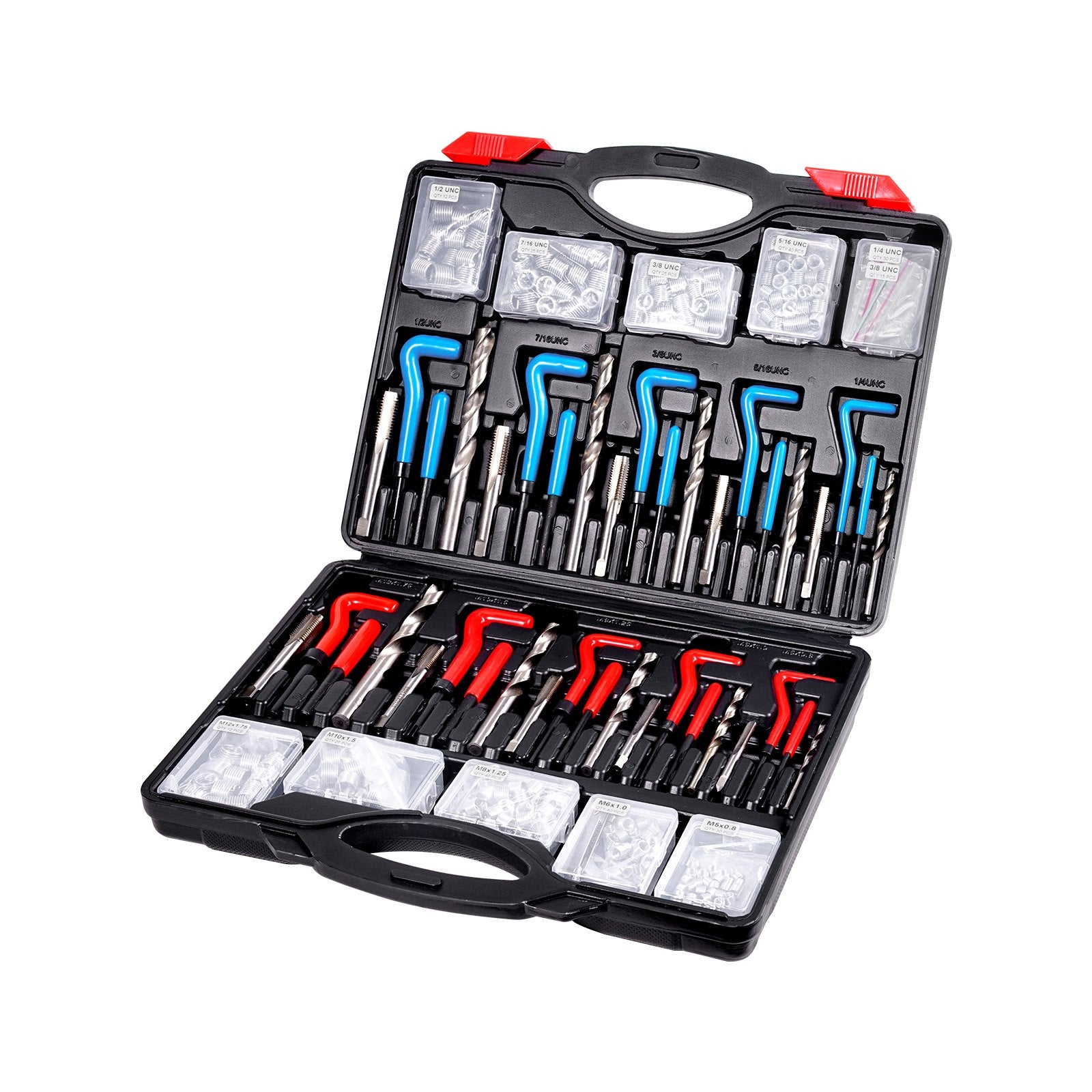 Helicoil Thread Repair Kit, 338-Piece SAE & Metric with Drill Bits, Insert, Taps