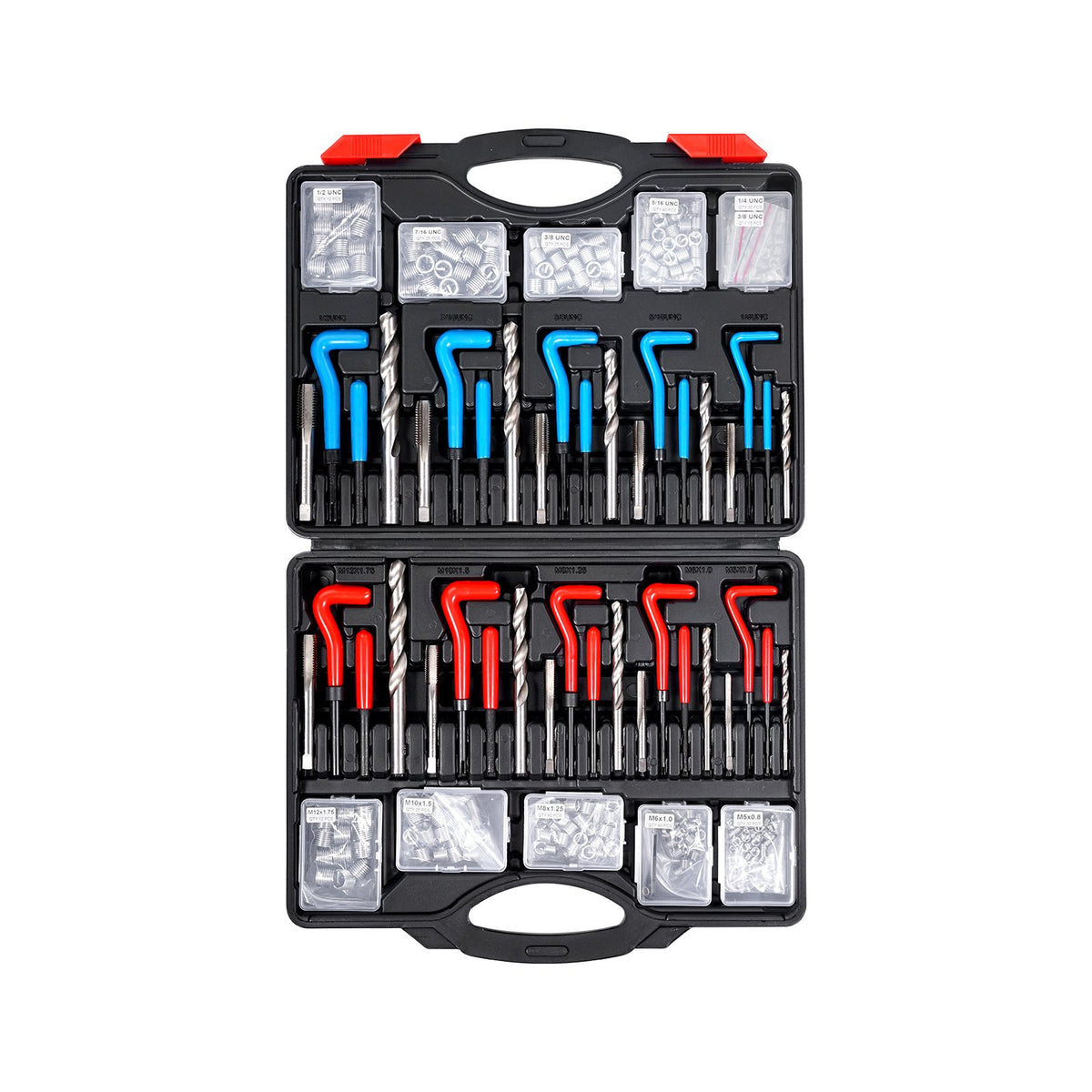 Helicoil Thread Repair Kit, 338-Piece SAE & Metric with Drill Bits, Insert, Taps