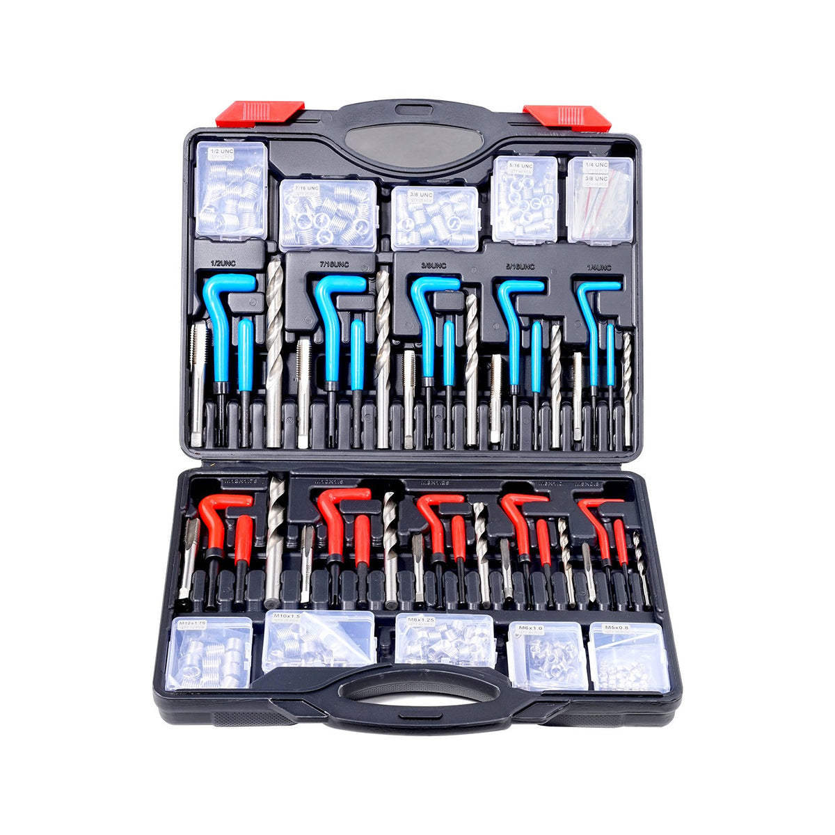 Helicoil Thread Repair Kit, 338-Piece SAE & Metric with Drill Bits, Insert, Taps