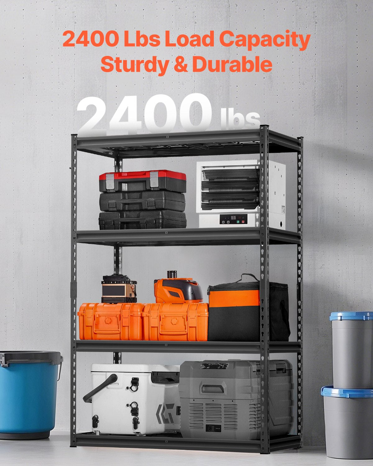 Storage Shelves 1089 kg 4-Tier Heavy Duty Garage Adjustable Metal Shelving Unit