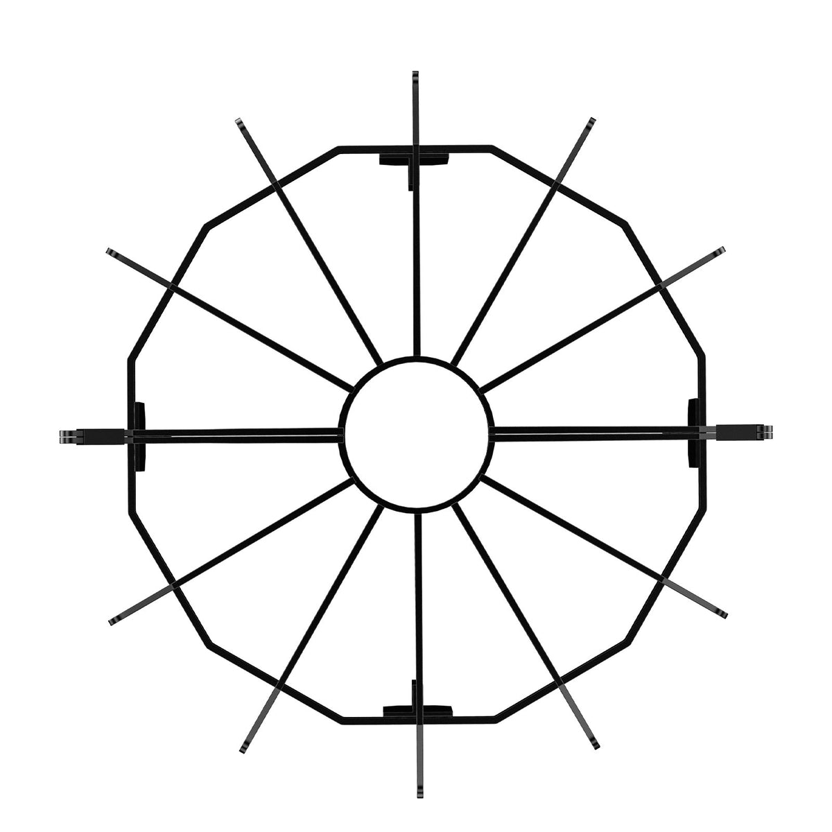 Log Grate 27" Heavy Duty Wheel Fire Grate 6 Legs Powder-Coated Steel Stove Pit