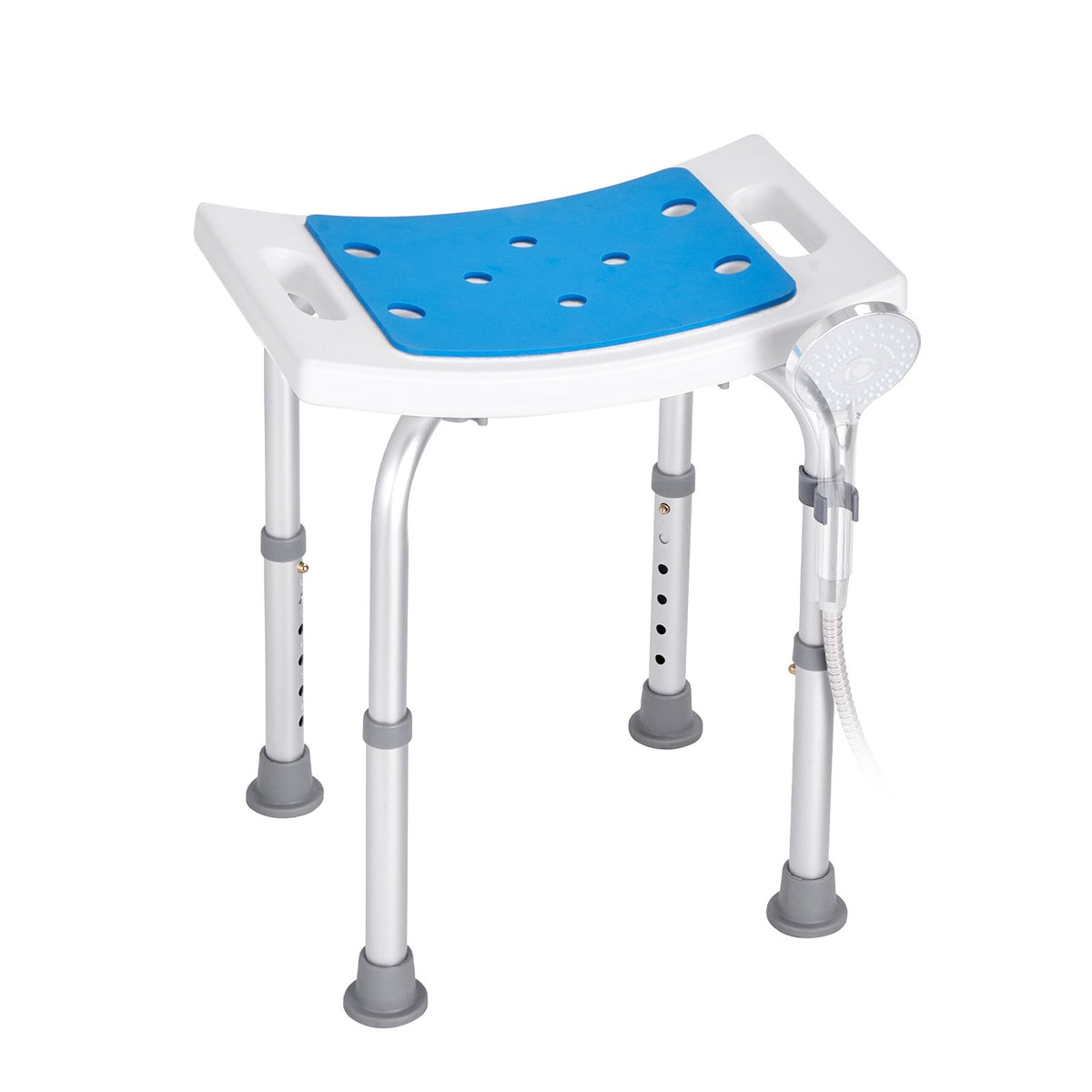Adjustable Shower Chair with Handles Non-Slip Bath Stool 350lbs Capacity