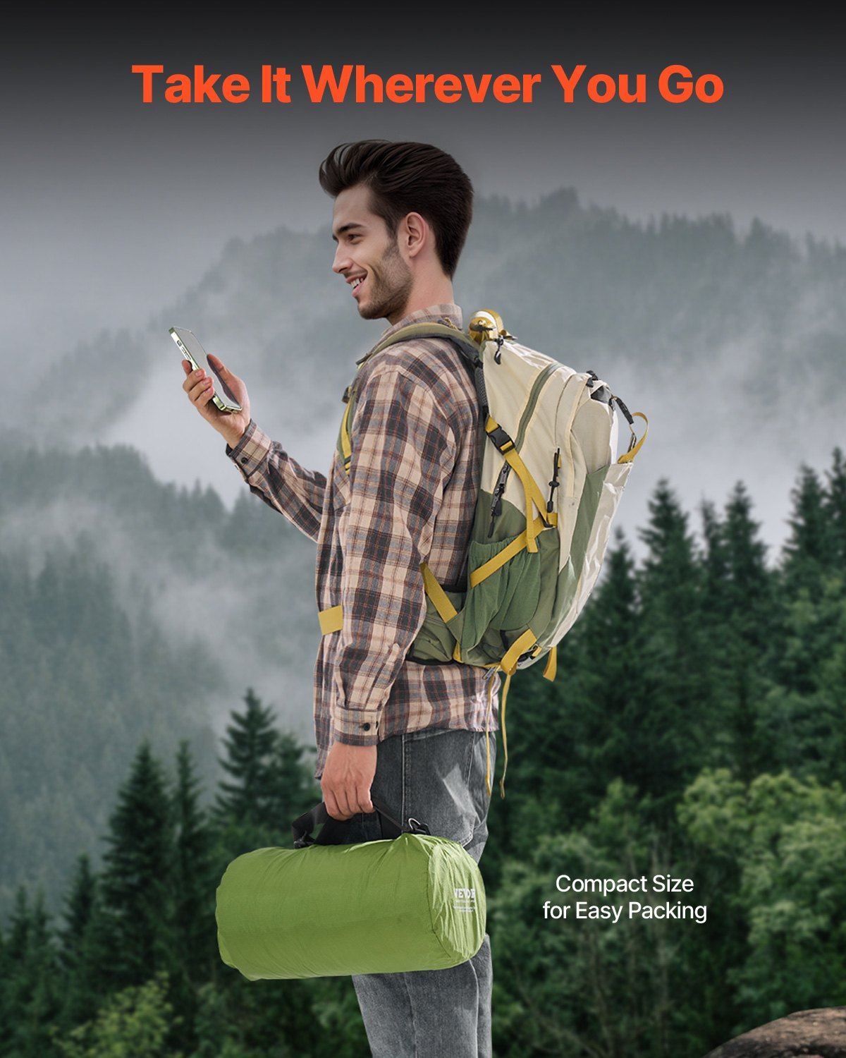 Wearable Waterproof Camping Blanket 2m x 1.5m For Picnic & Travel