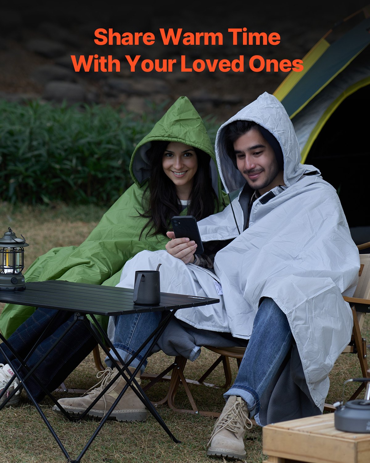 Wearable Waterproof Camping Blanket 2m x 1.5m ForPicnic & Travel