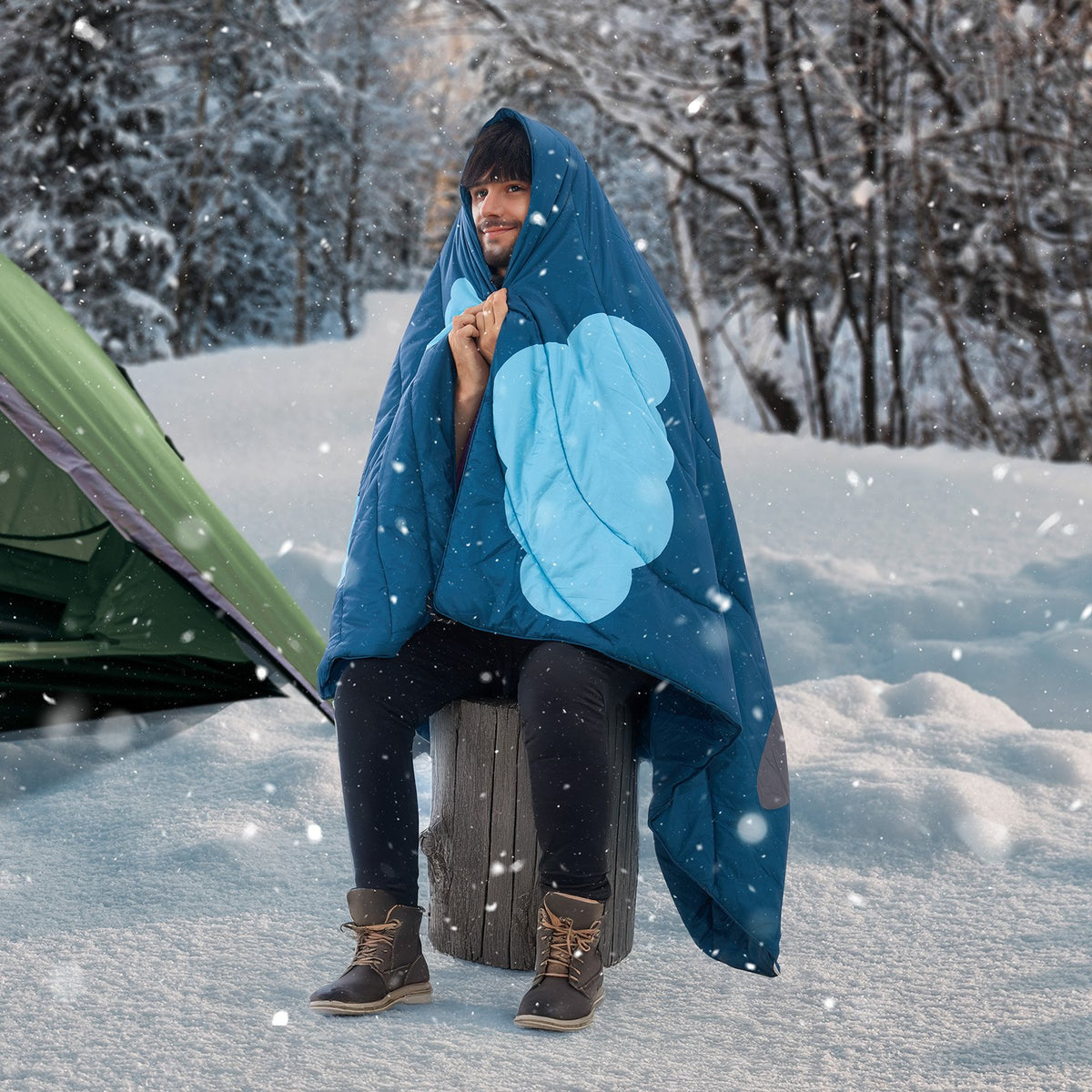 Wearable Waterproof Camping Blanket 1.9m x 1.32m For Picnic & Travel