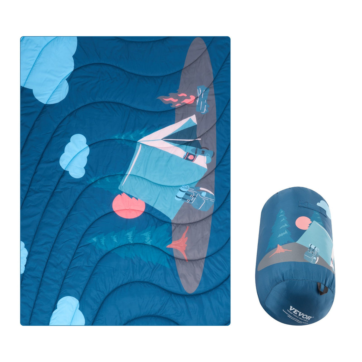 Wearable Waterproof Camping Blanket 1.9m x 1.32m For Picnic & Travel