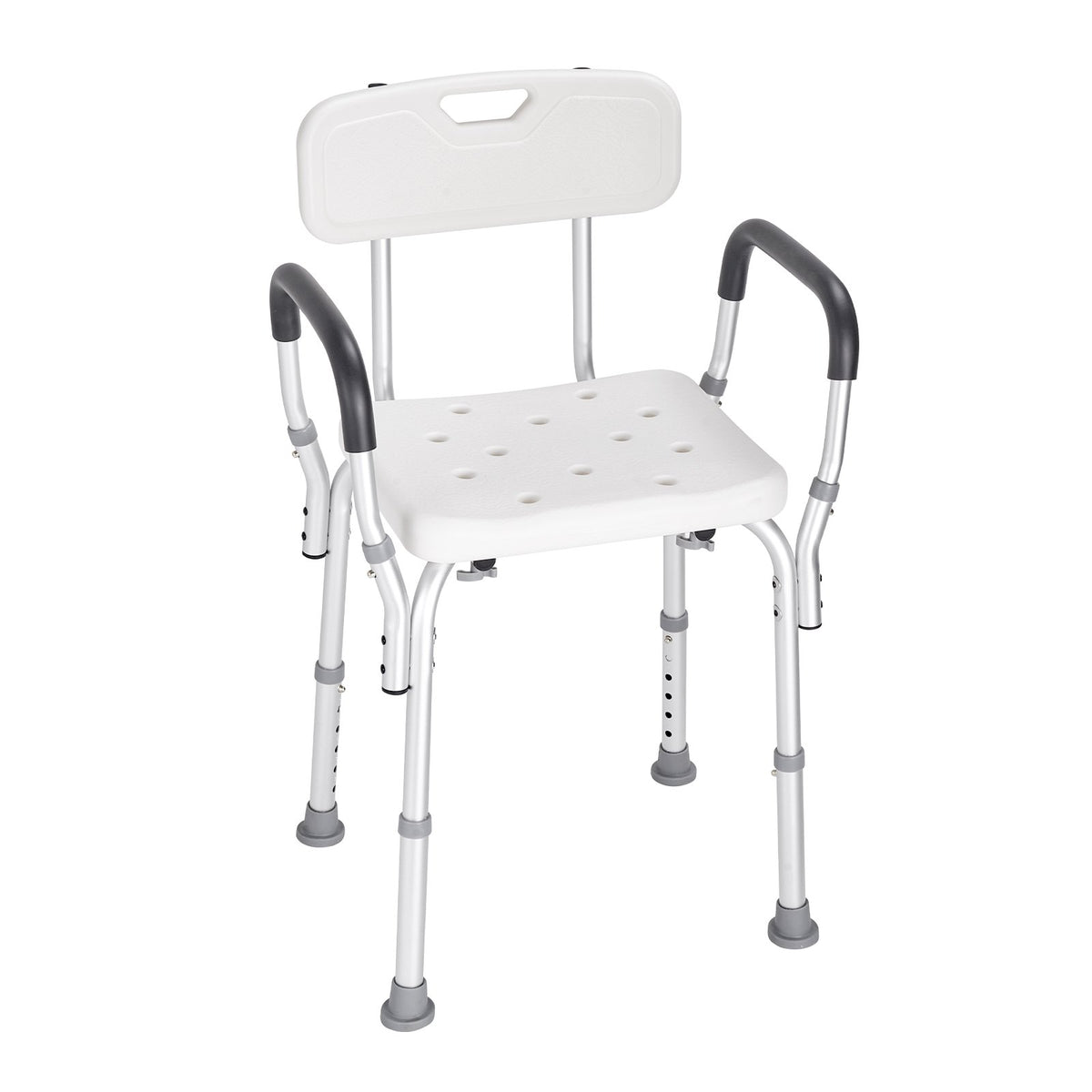 Shower Chair with Back Adjustable Height Non-Slip Bath Seat for Elderly 158.8kg
