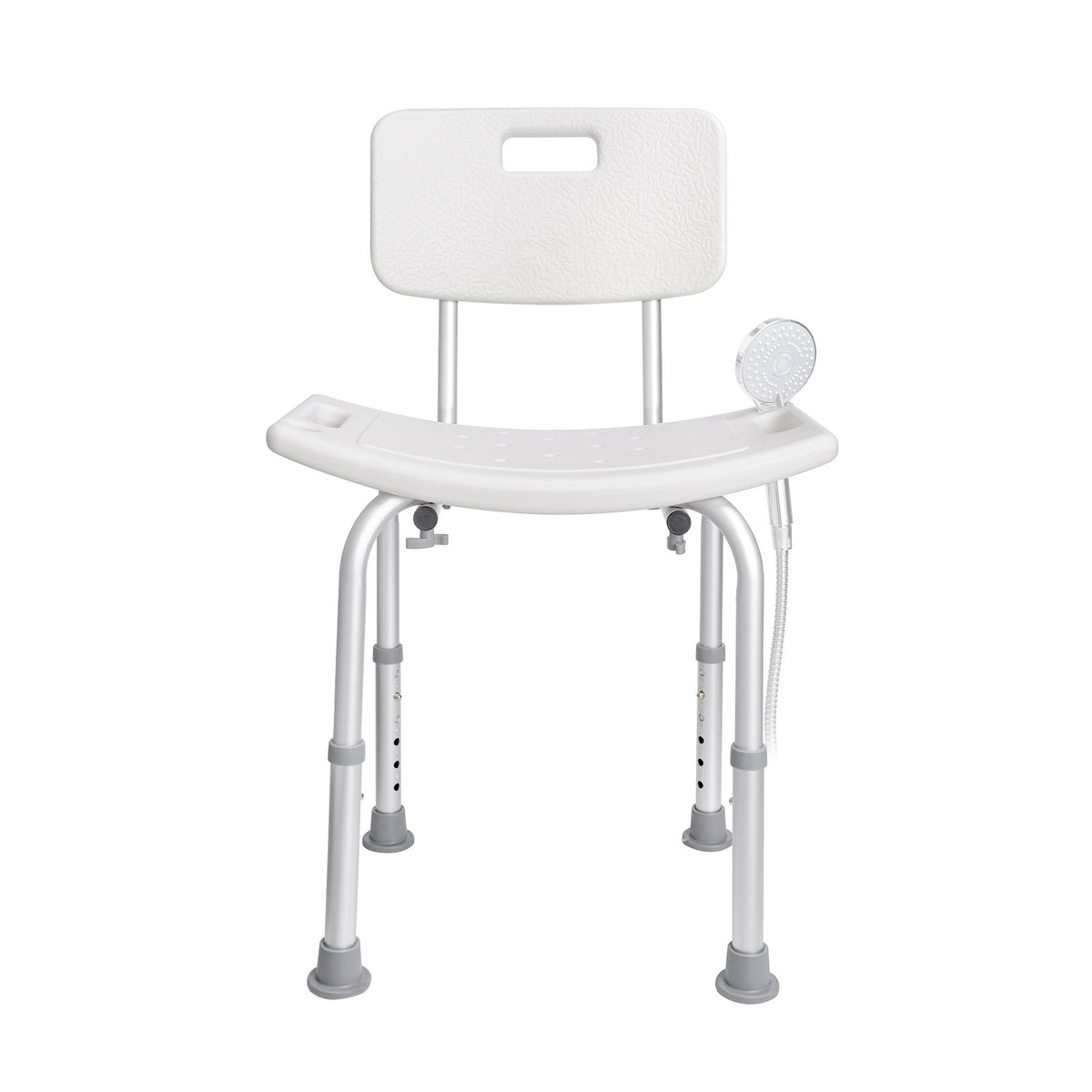 Shower Chair with Back Adjustable Height Non-Slip Bath Stool for Elderly 158.8kg
