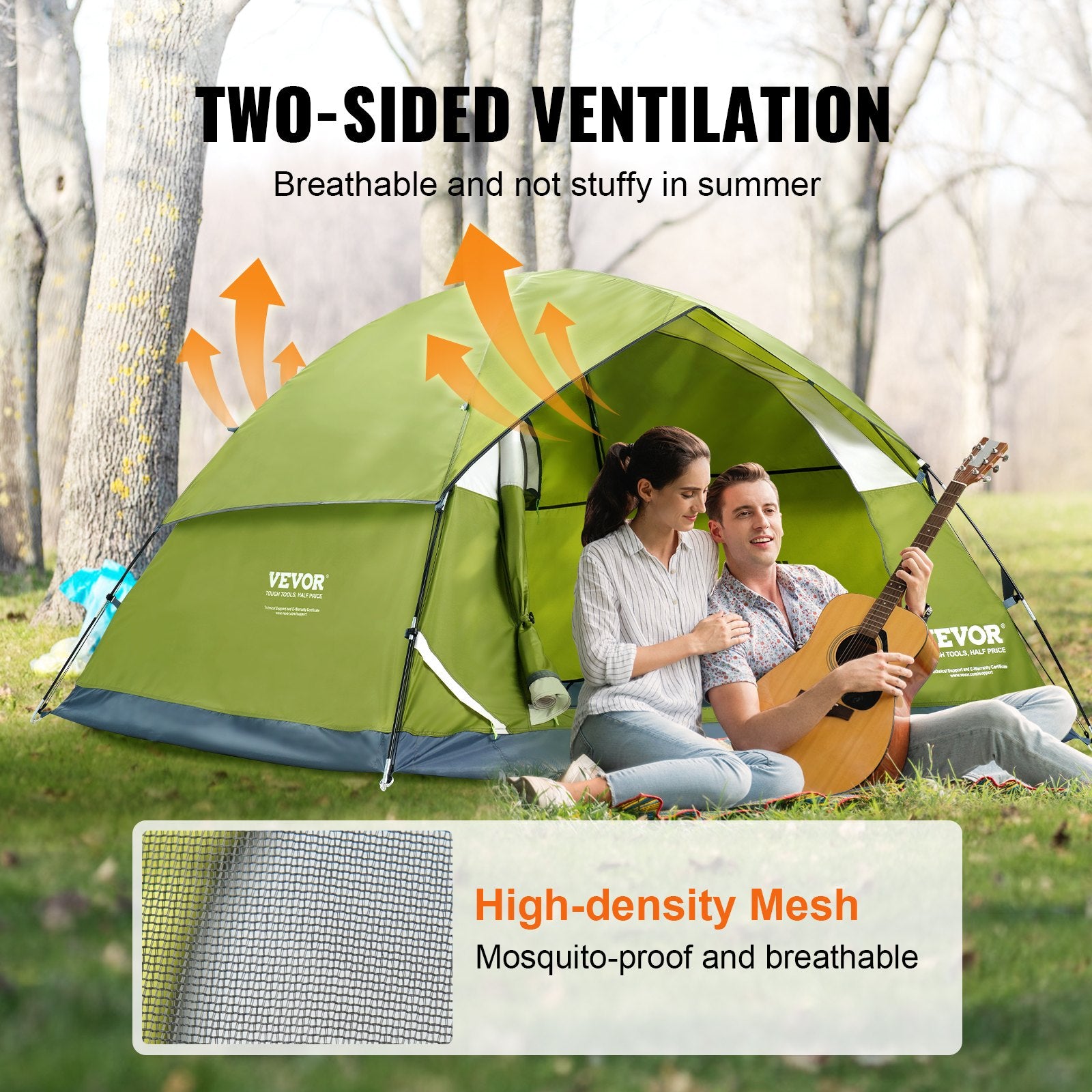 Camping Tent 7x7x4ft Waterproof Lightweight 6-Person Door Window Tent