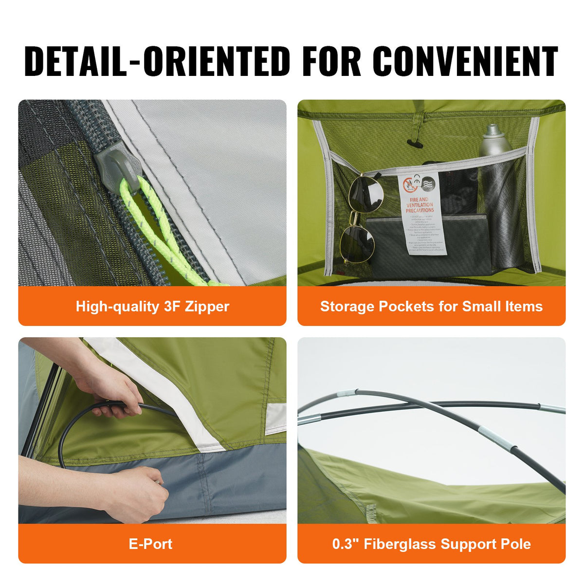 Camping Tent 7x7x4ft Waterproof Lightweight 6-Person Door Window Tent