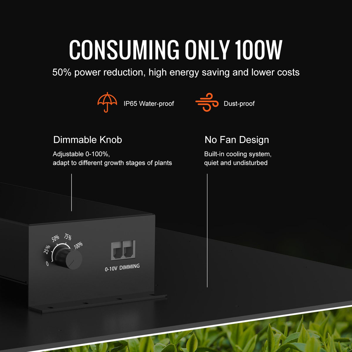 LED Grow Light 400W Full Spectrum Dimmable Samsung 2B1B for Indoor Plants