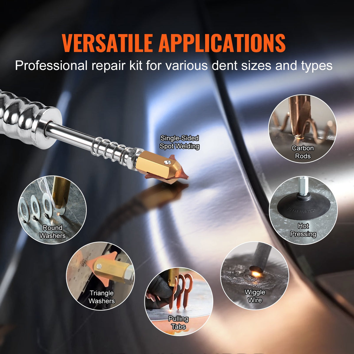 Stud Welder Dent Repair Kit 1.8KW Spot Welder Dent Puller Auto/Manual 7 Modes Car