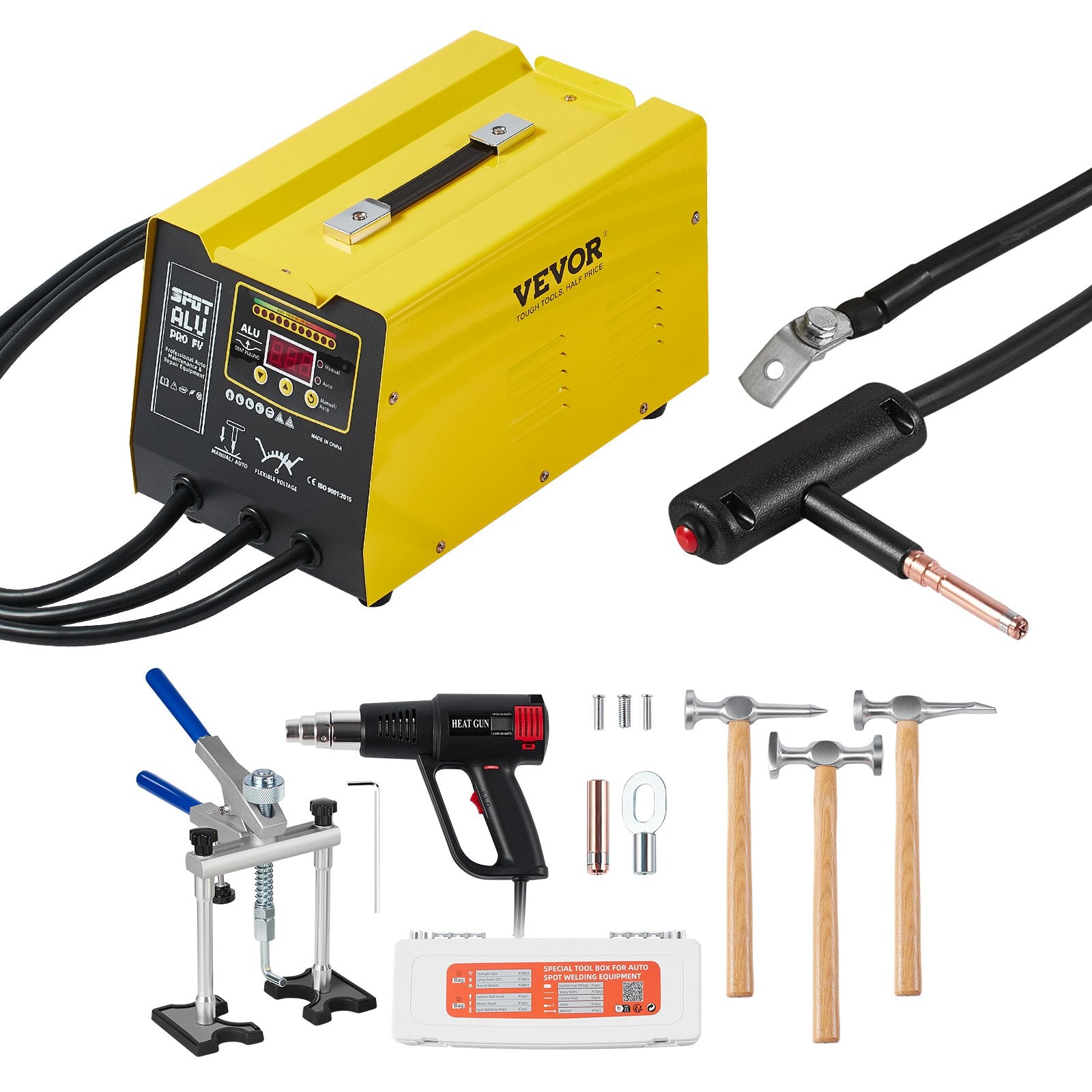 Spot Welder Dent Puller 300W Kit with Heat Gun for Aluminum Car Panels