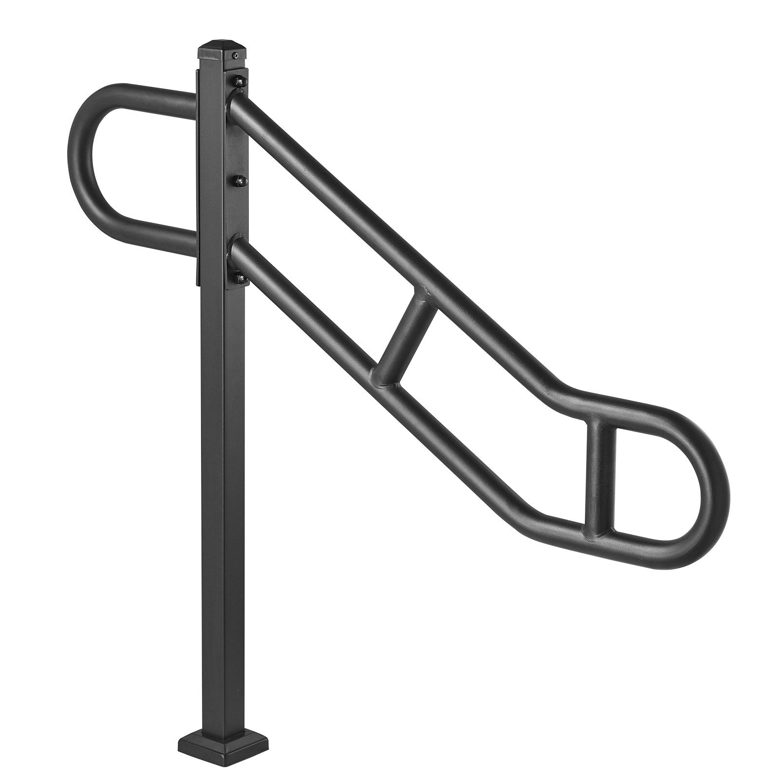 Handrail Outdoor 1-3 Steps 40.5x35.4 Metal U-Shaped Stair Rail Single Post