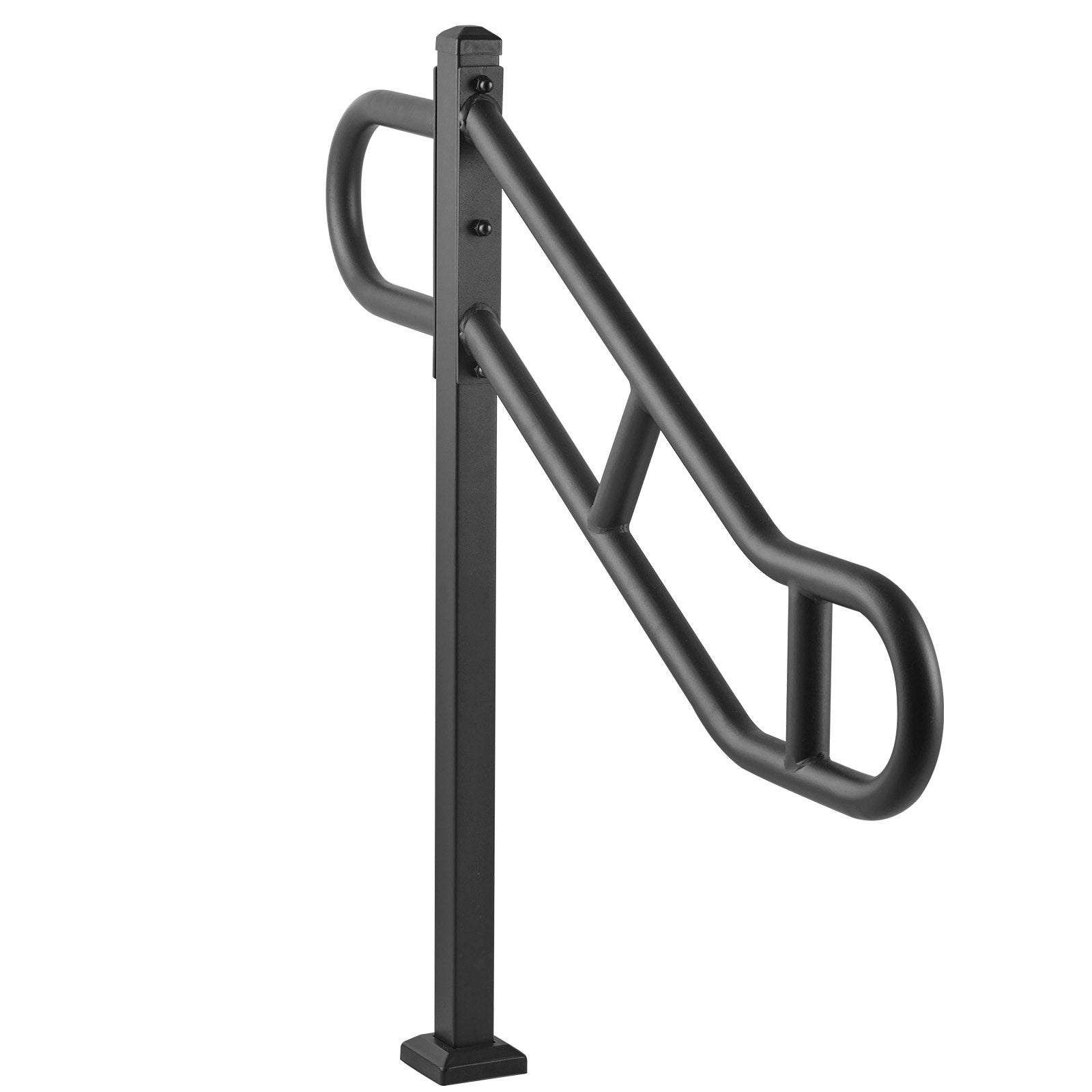 Handrail Outdoor 1-3 Steps 40.5x35.4 Metal U-Shaped Stair Rail Single Post