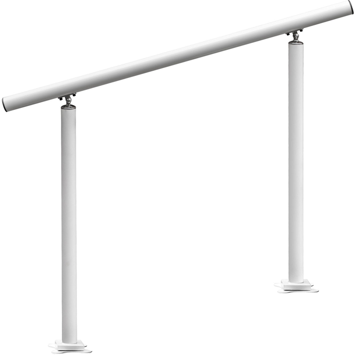 Handrail Outdoor Stairs 34 Inch Adjustable 0-60° White Aluminum Stair Railing
