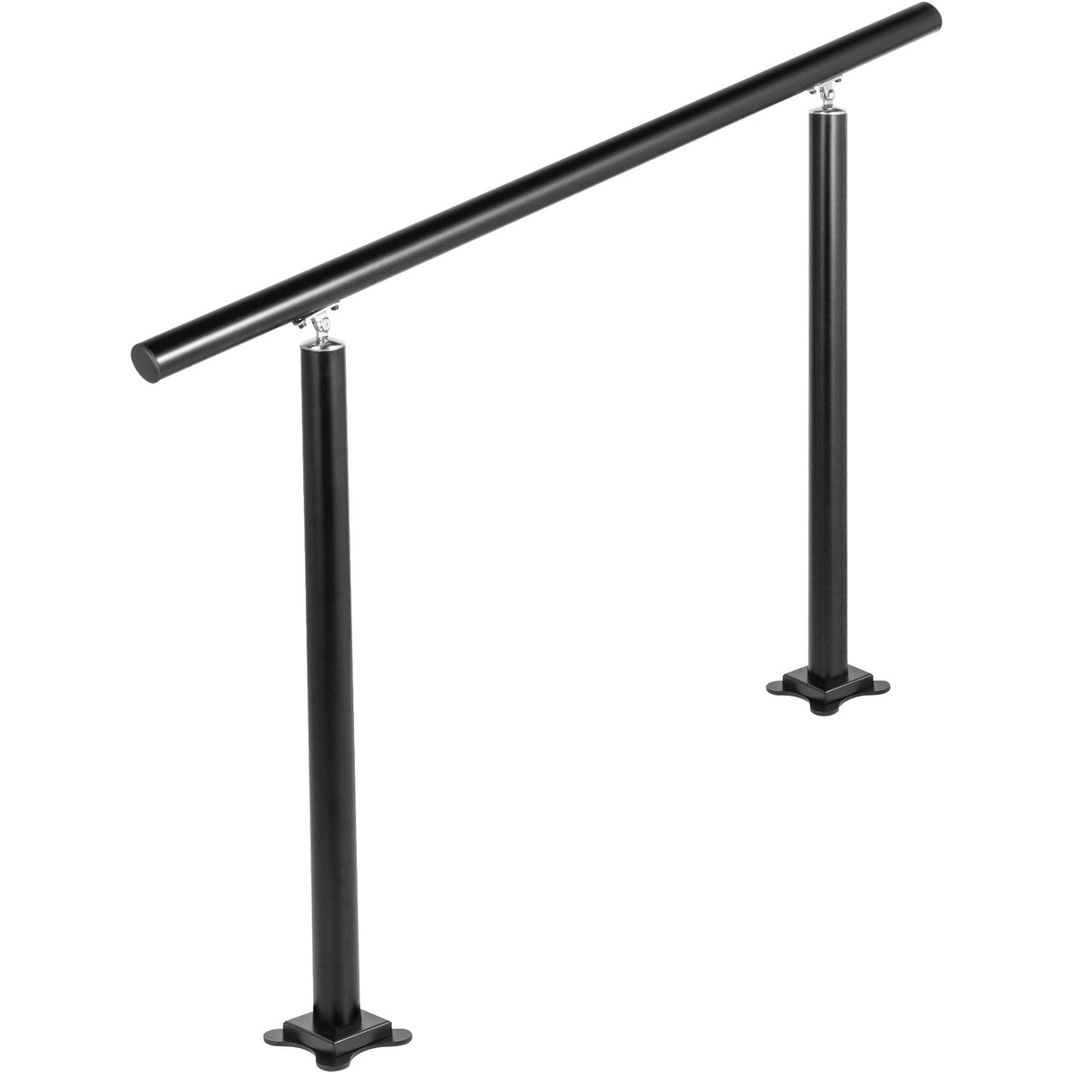 Handrail Outdoor Stairs 4ft/34", Adjustable 0-60°, Black Aluminum Stair Railing