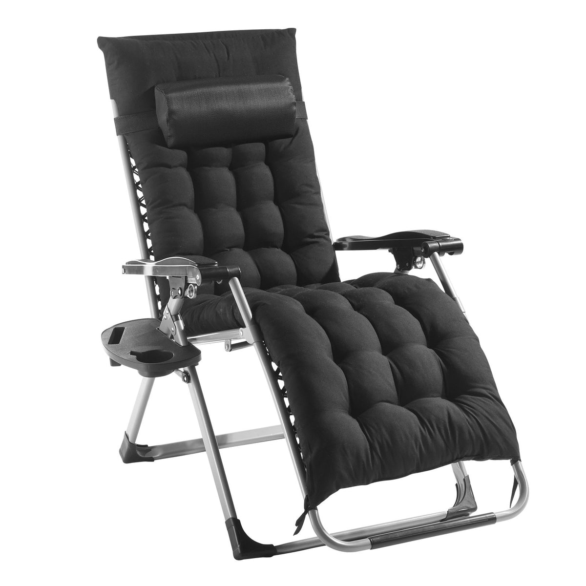 Zero Gravity Chair 26in Adjustable Indoor Outdoor Cushion Headrest Footrest