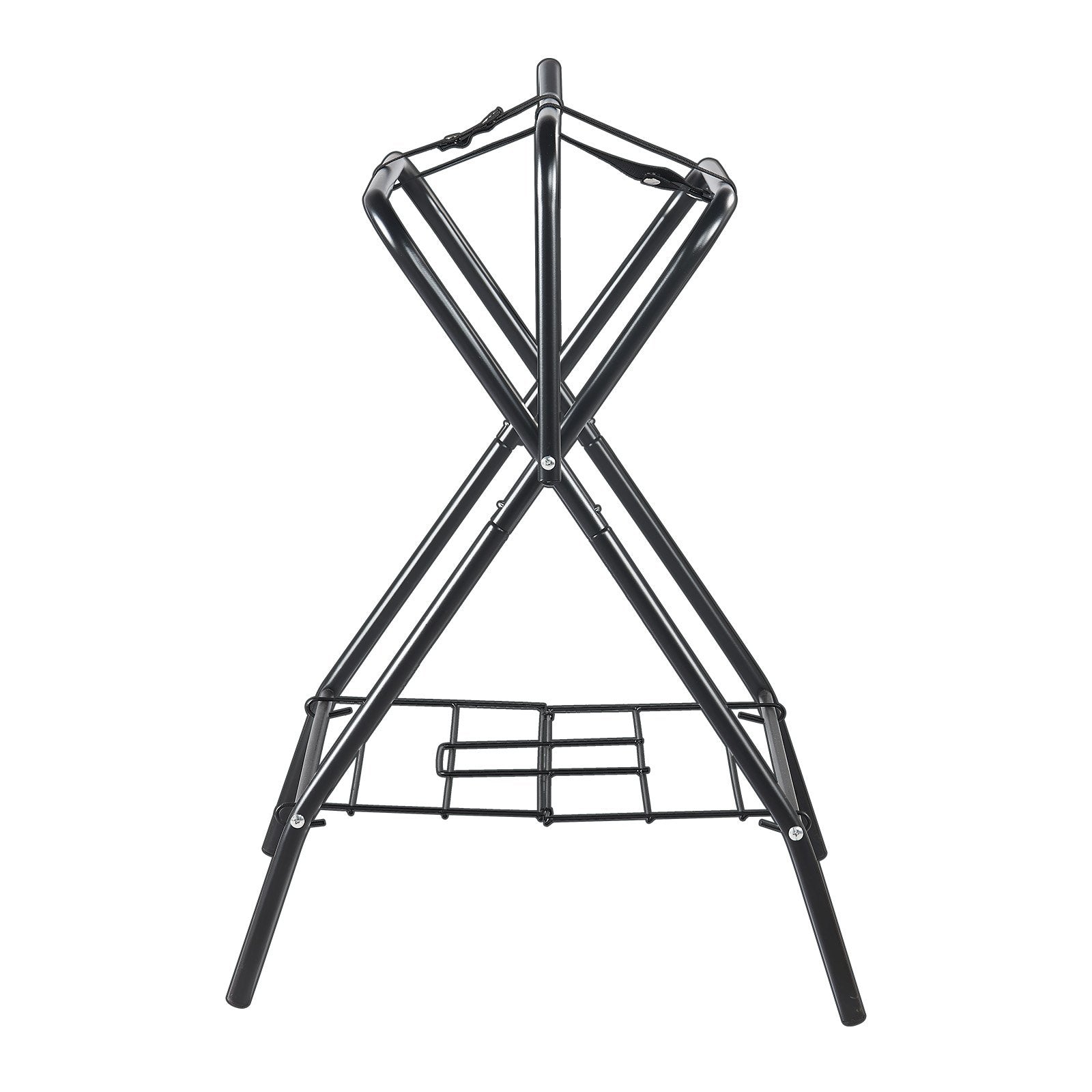 28x19x37.5in Folding Saddle Rack Heavy Duty Steel Freestanding Tack Stand Black