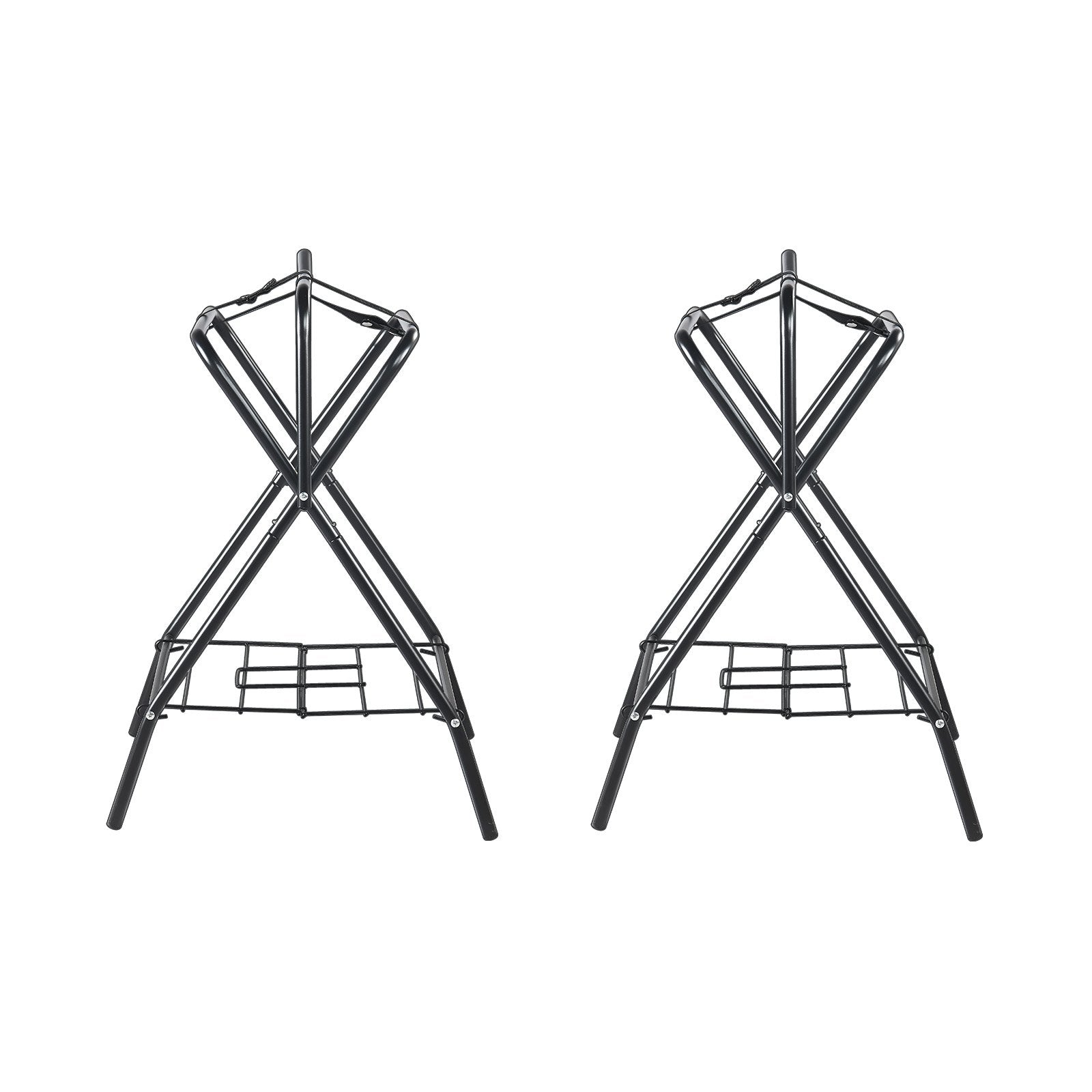 Folding Saddle Rack 28x19x37.5in 2Pack Freestanding Heavy Duty Steel Stand Black