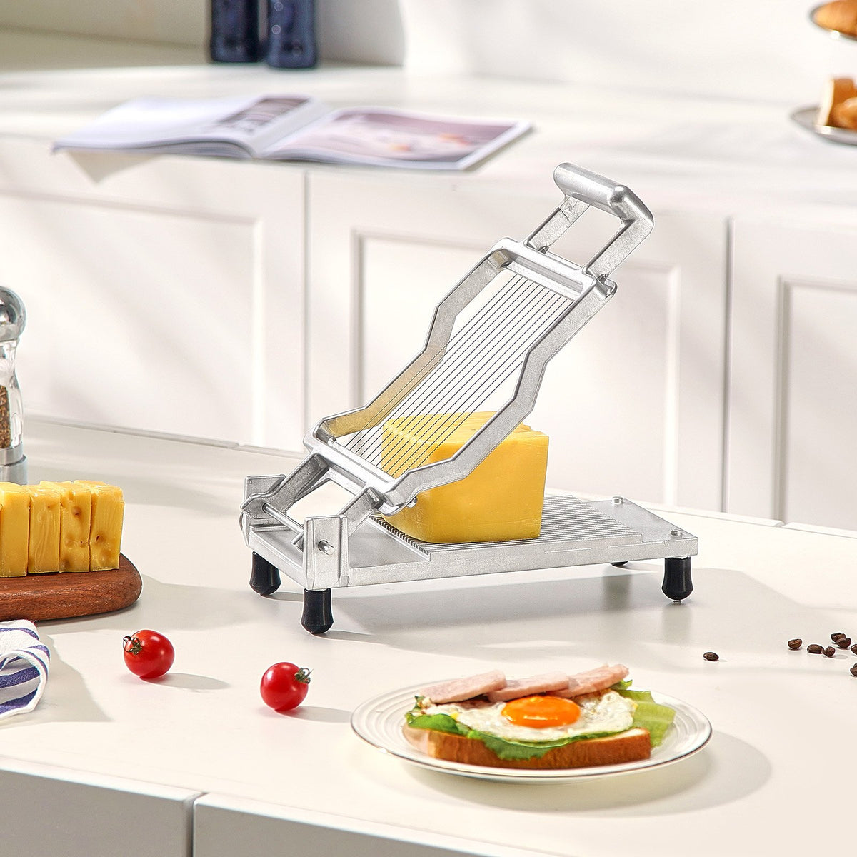 Cheese Cutter with Wire 0.39" and 0.78" Adjustable Aluminum Alloy Slicer