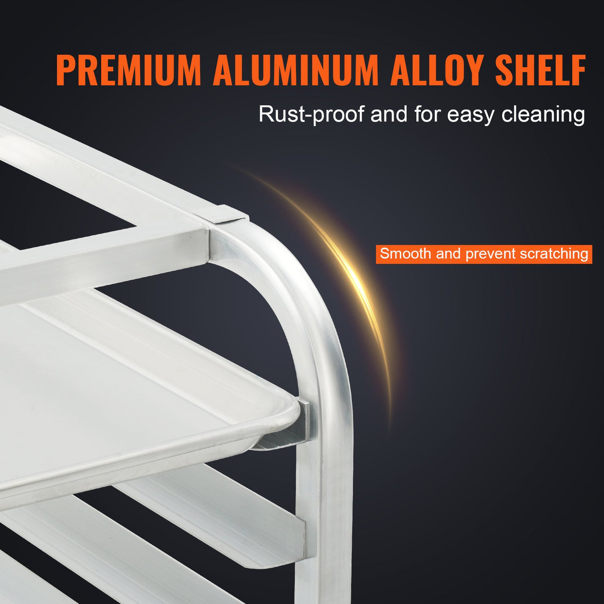 Bun Pan Rack 10Tier Aluminum Commercial Bakery Racking Trolley with Brake Wheels