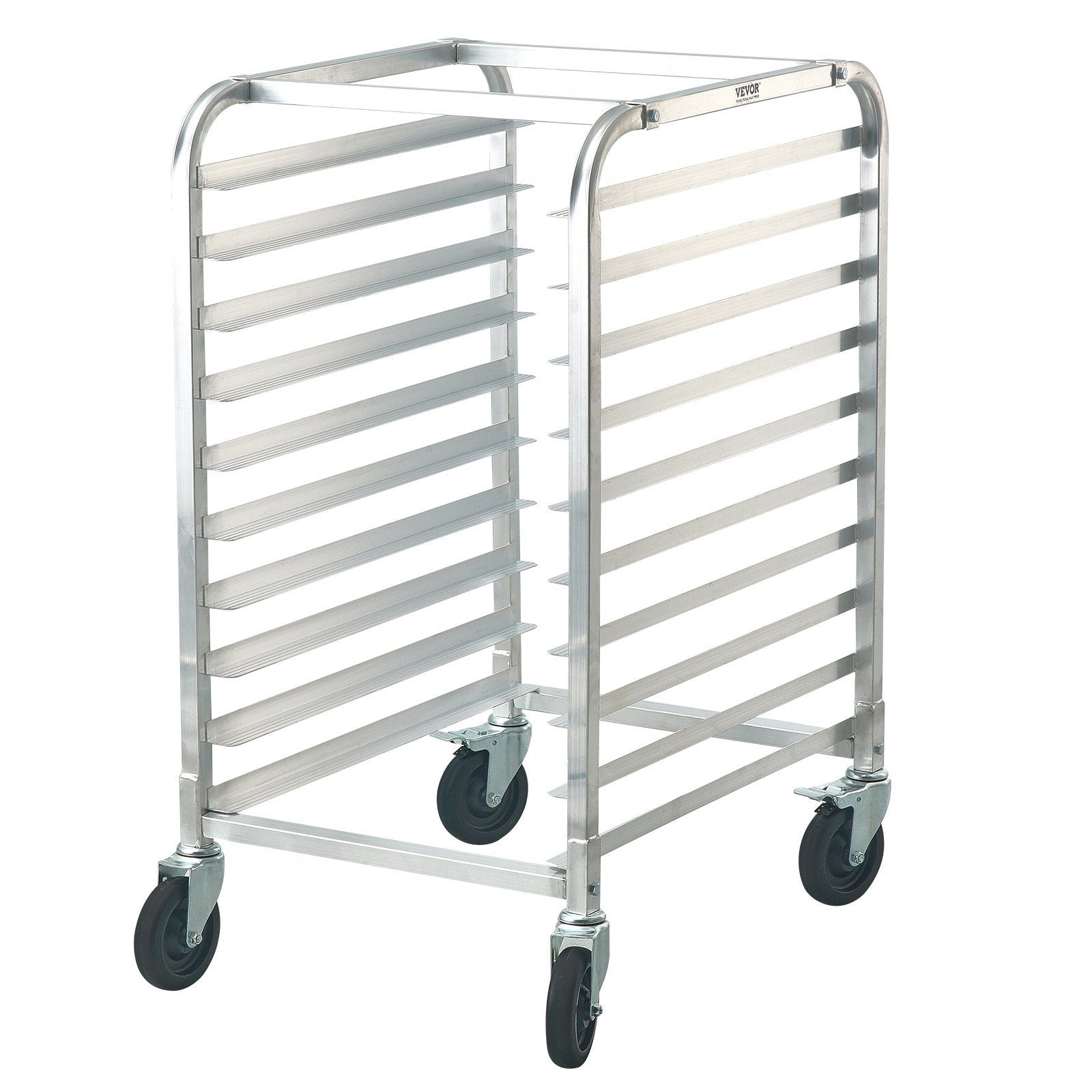 Bun Pan Rack 10Tier Aluminum Commercial Bakery Racking Trolley with Brake Wheels