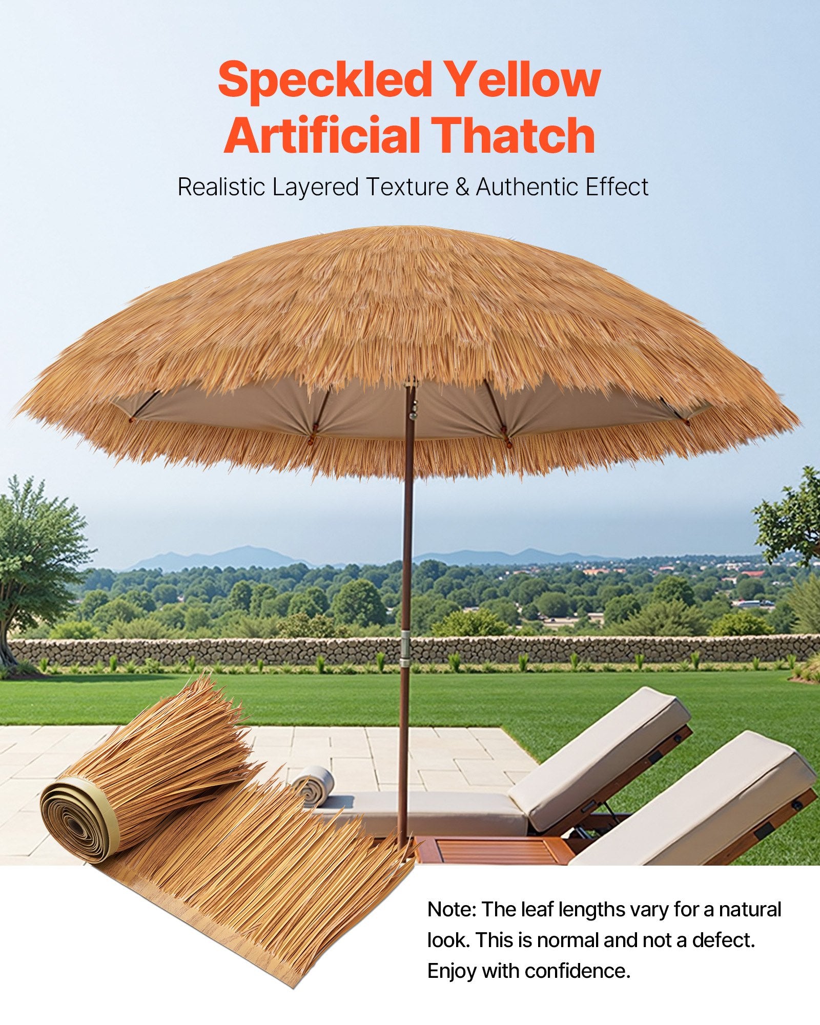 Thatch Grass Roof Artificial 0.4x10m Mexican Tiki Waterproof Fire-Resistant