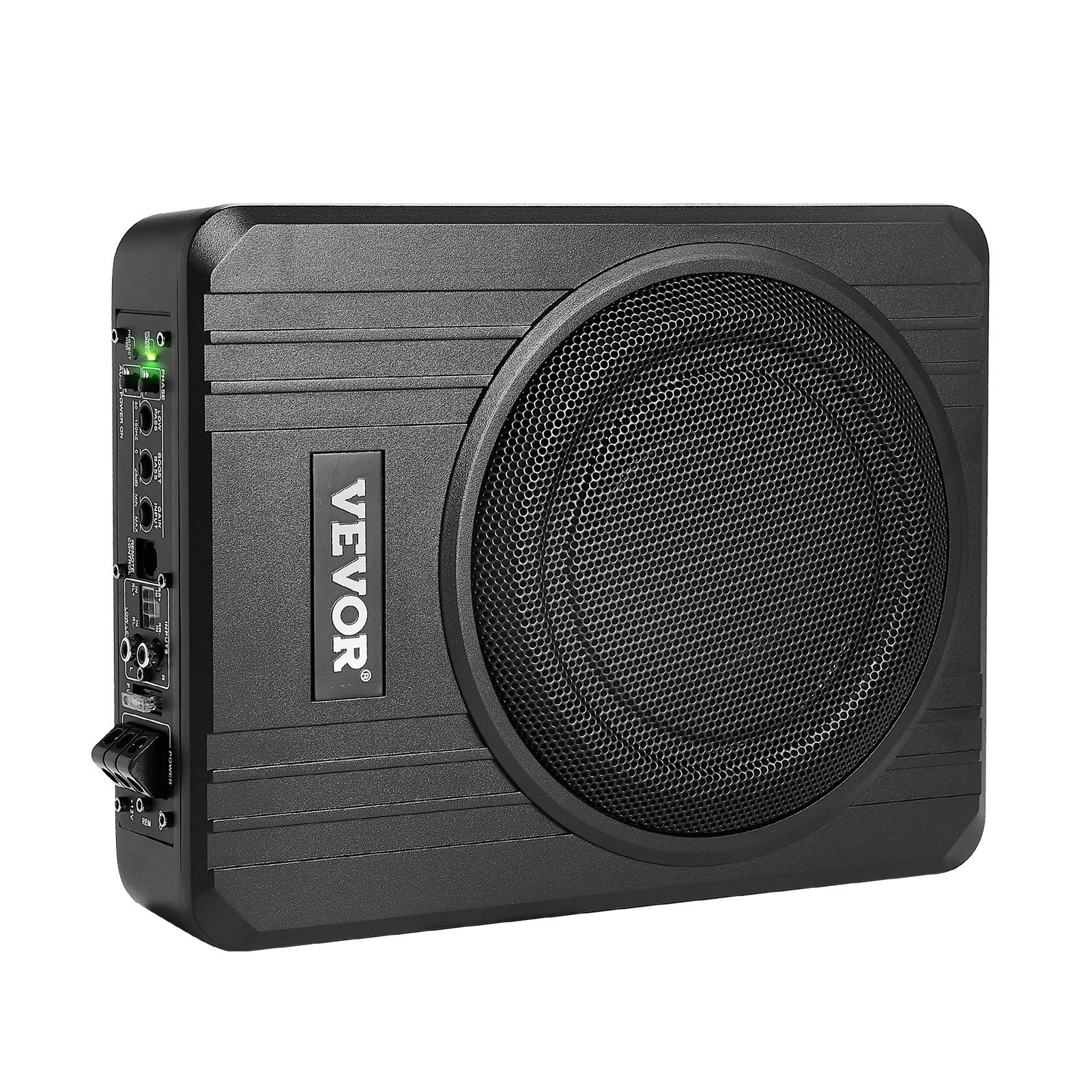 8" 400W Underseat Car Subwoofer Slim Powered Amplifier Input Controller