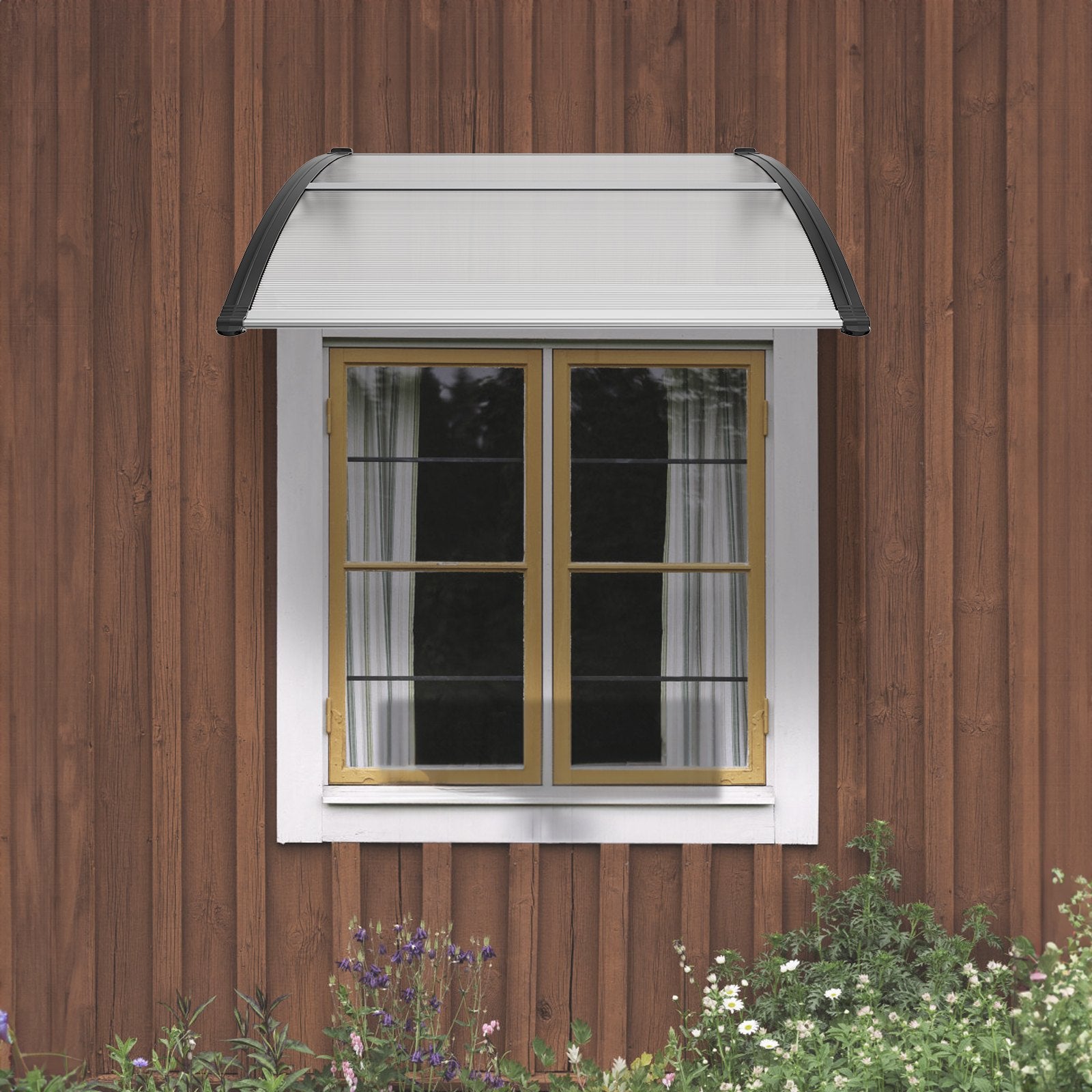 Window Door Awning Canopy 40x40in Polycarbonate Outdoor Entry Overhang